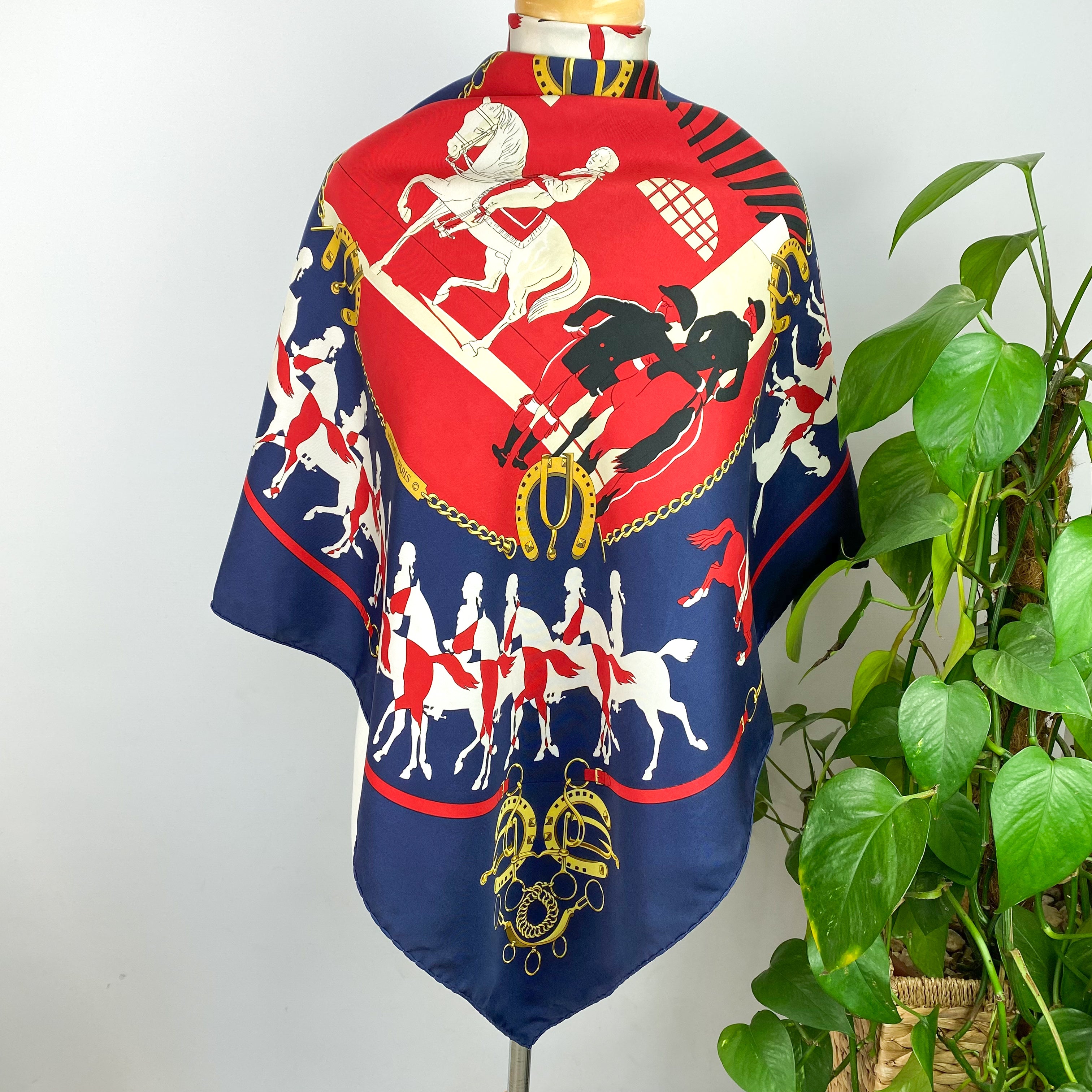 Boxed Hermés Manège Vintage Silk Scarf