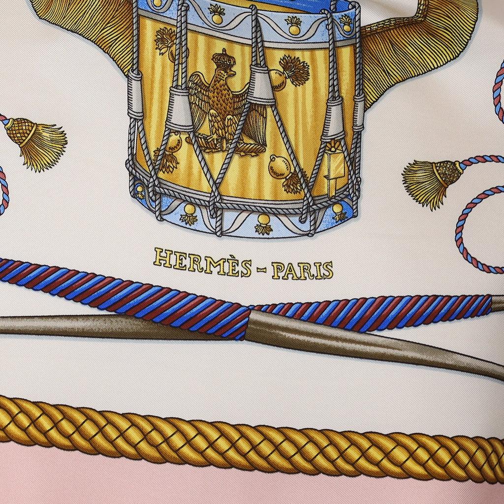 Hermès Les Tambours Vintage Silk Scarf