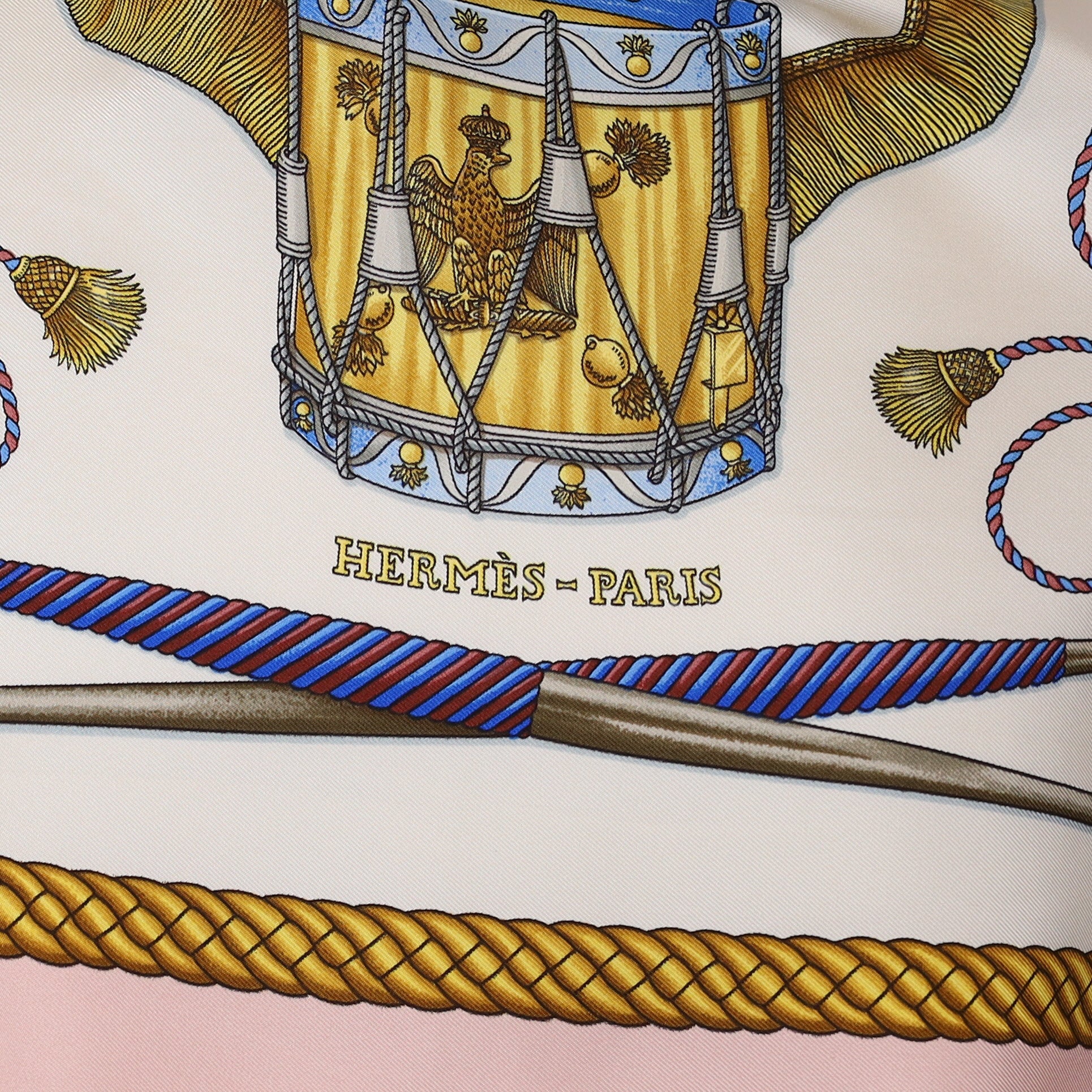 Hermès Les Tambours Vintage Silk Scarf