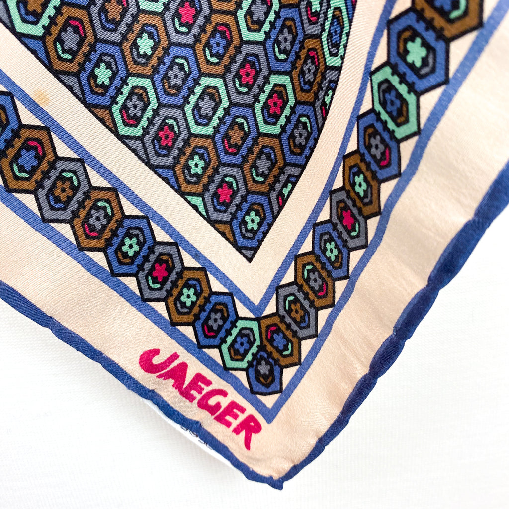 1970s Jaeger Vintage Silk Scarf