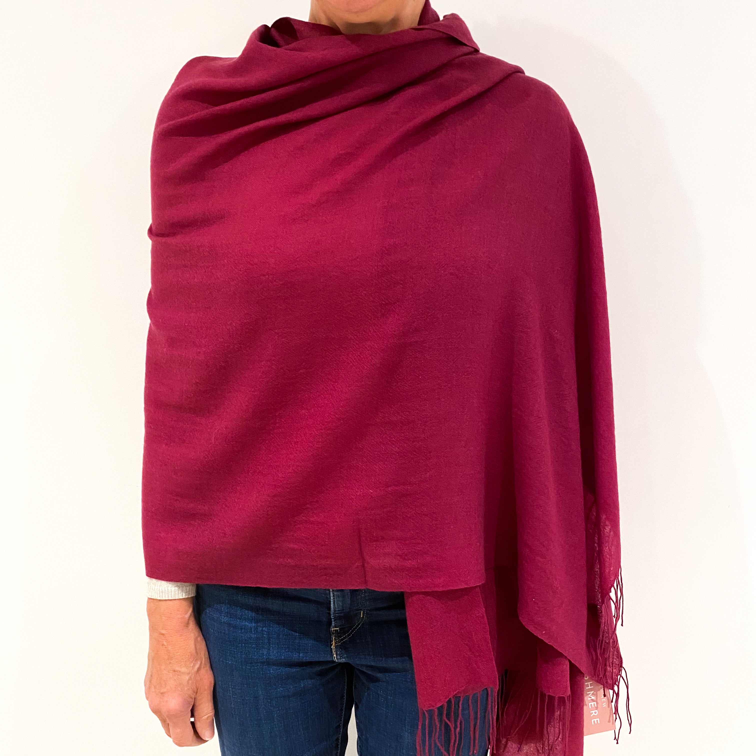 Brand New Mulberry Pink Cashmere Pashmina Scarf