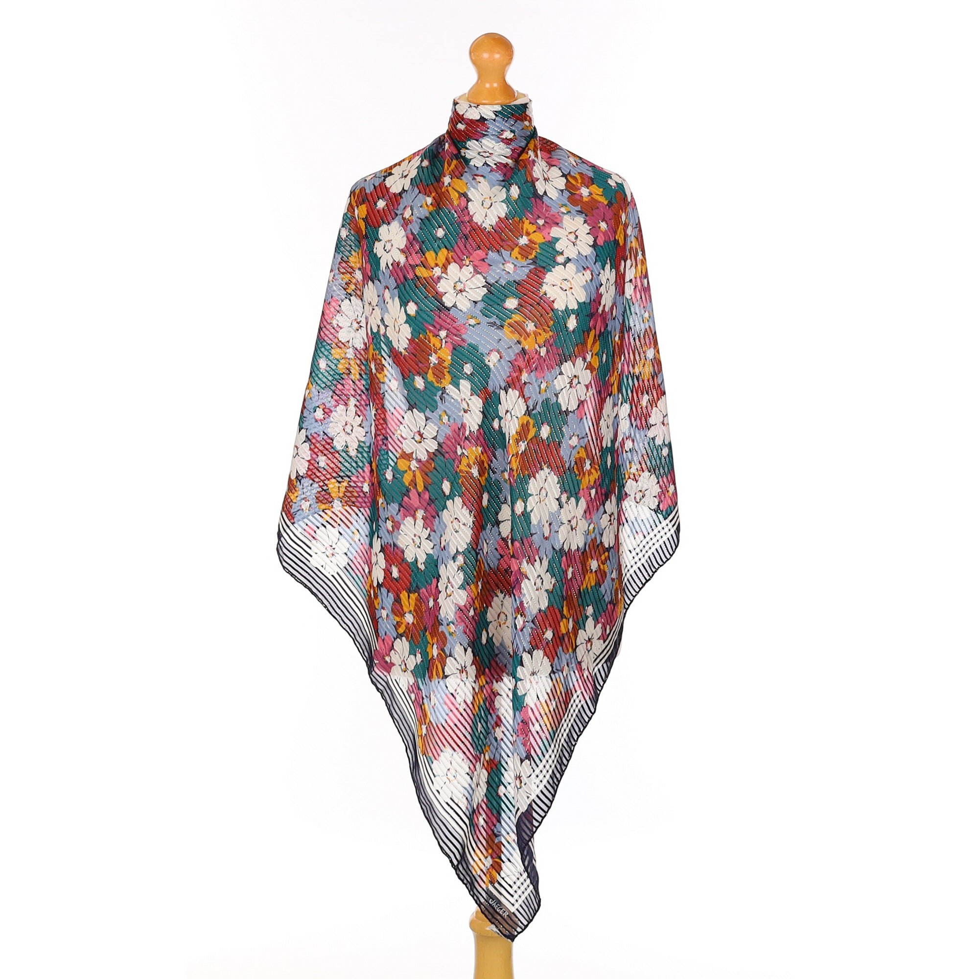 Jaeger Floral Vintage Silk Scarf
