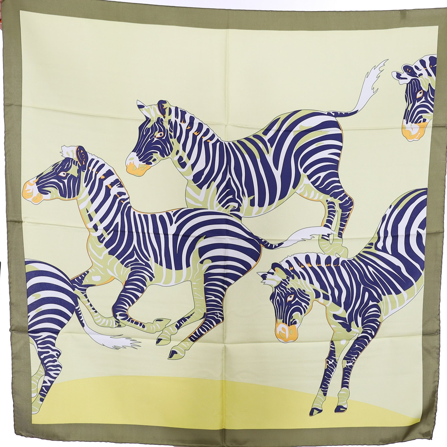 Brand New Green Zebra Silk Scarf