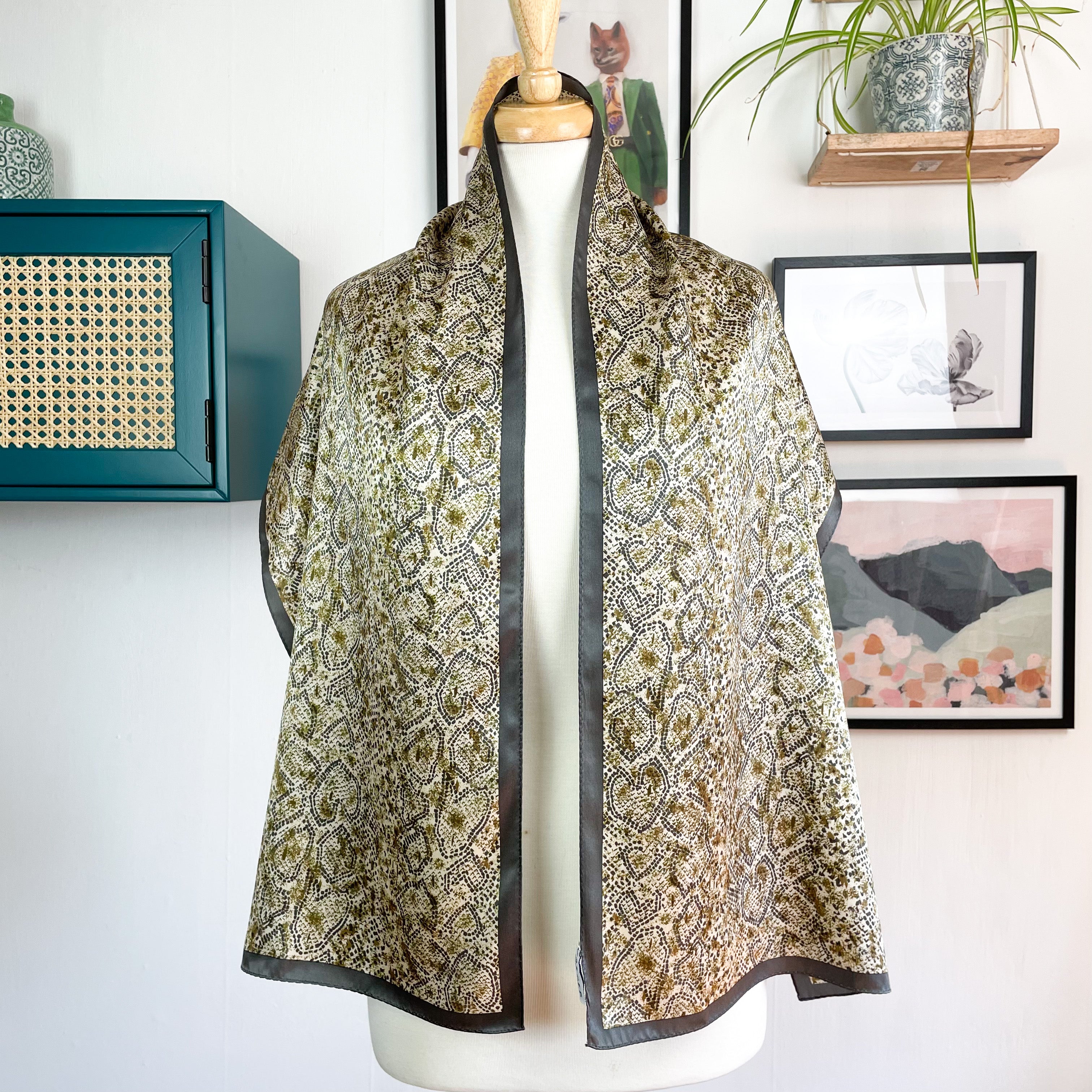 Jaeger Animal Print Long Silk Scarf