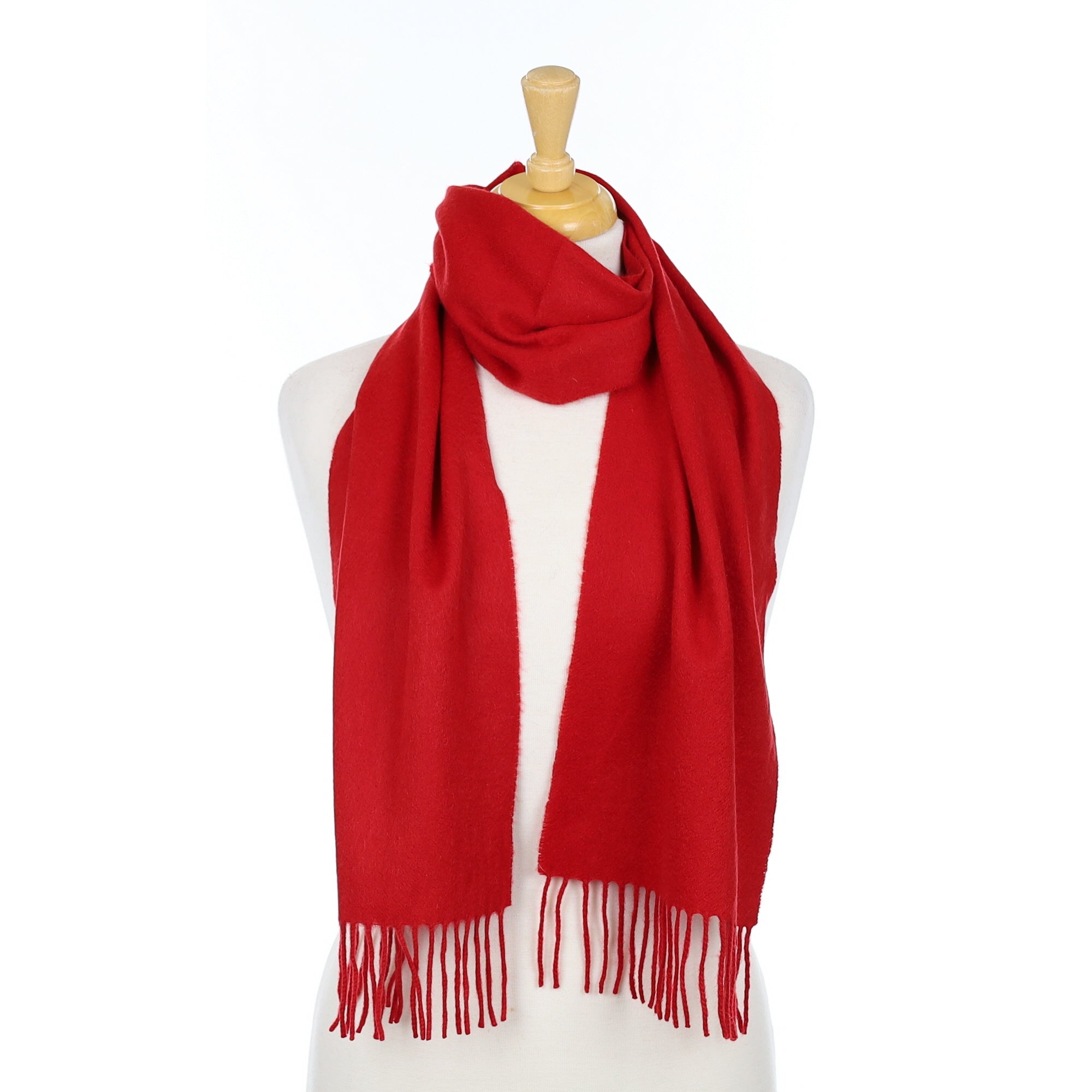 Post Box Red Cashmere Woven Scarf