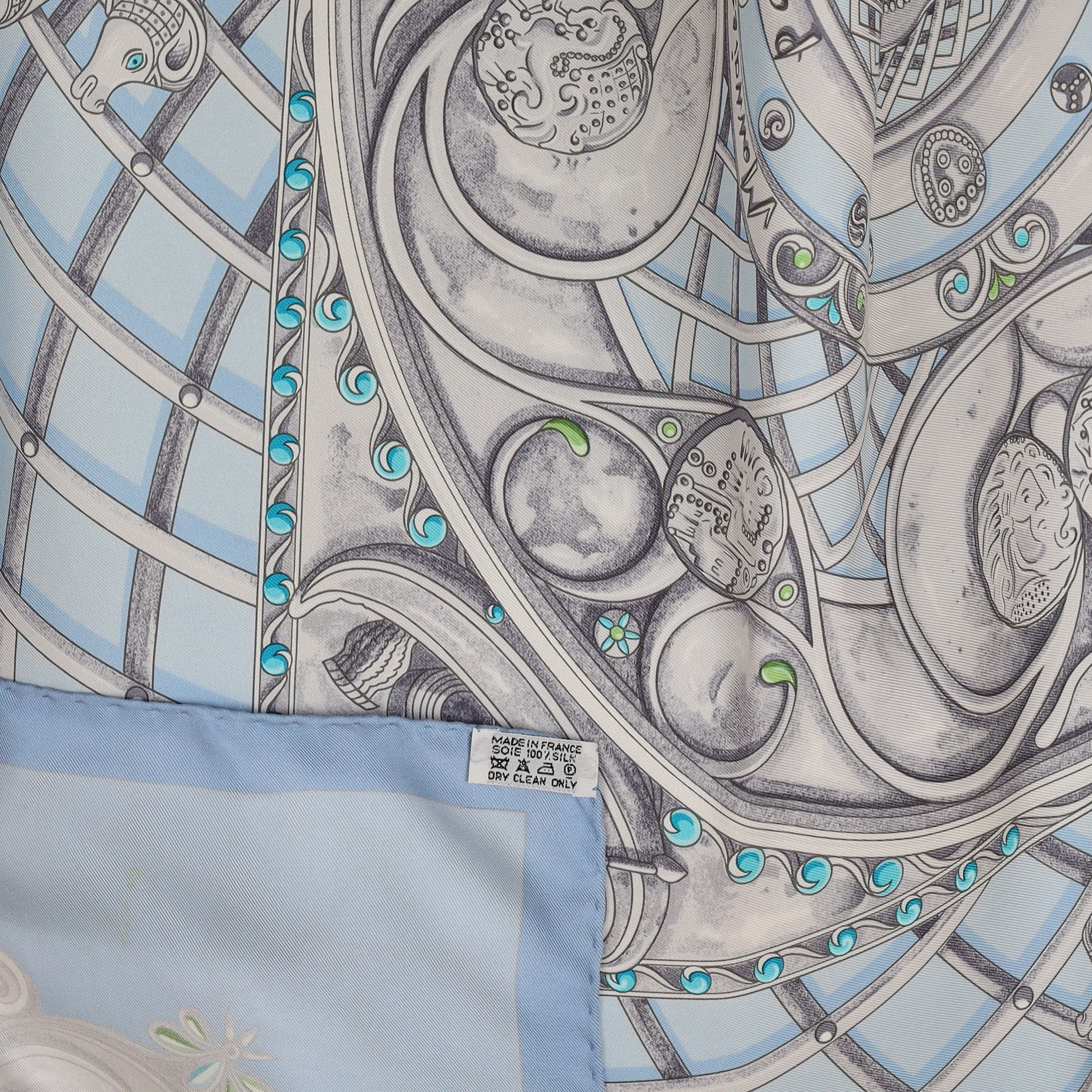 Hermès Monnaies et Symboles Parisii Vintage Silk Scarf