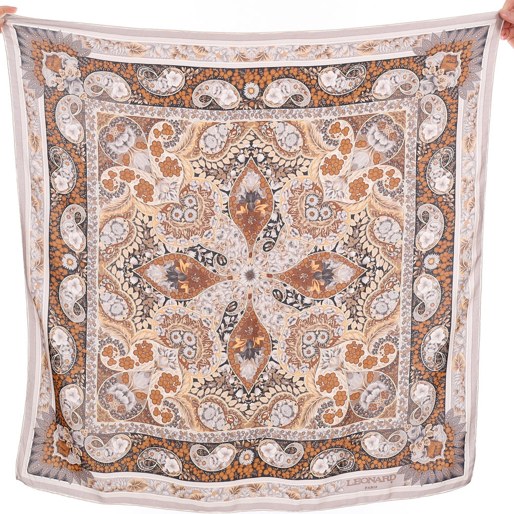 Pristine Leonard Paisley Leaf Silk Scarf