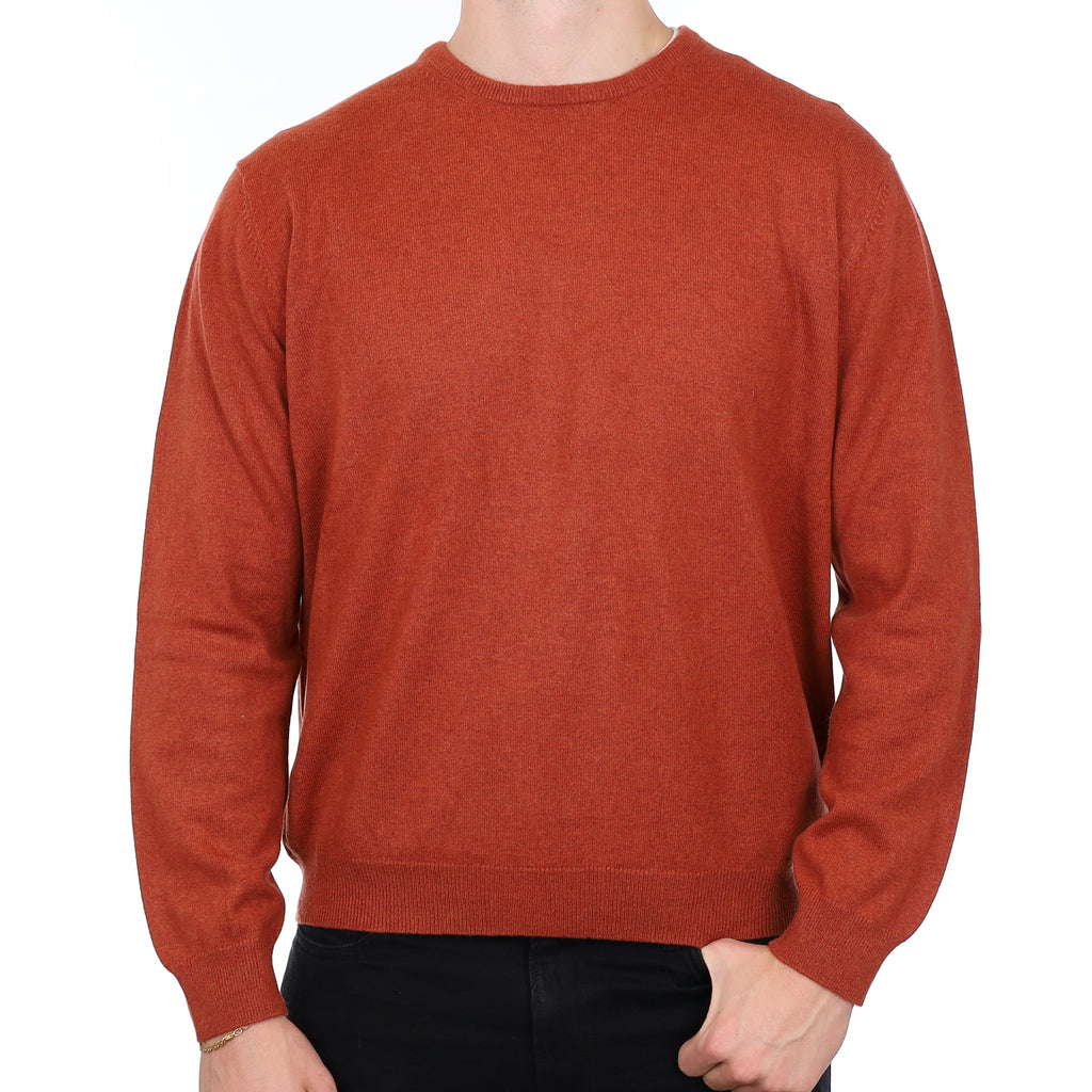 Men’s Sienna Orange Cashmere Crew Neck Jumper XXL