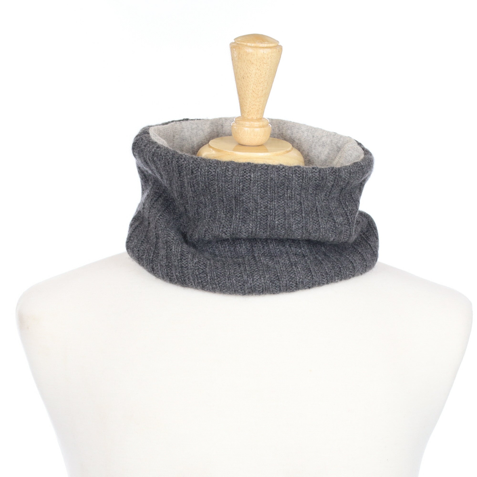 Smoke and Slate Grey Rib Neck Warmer