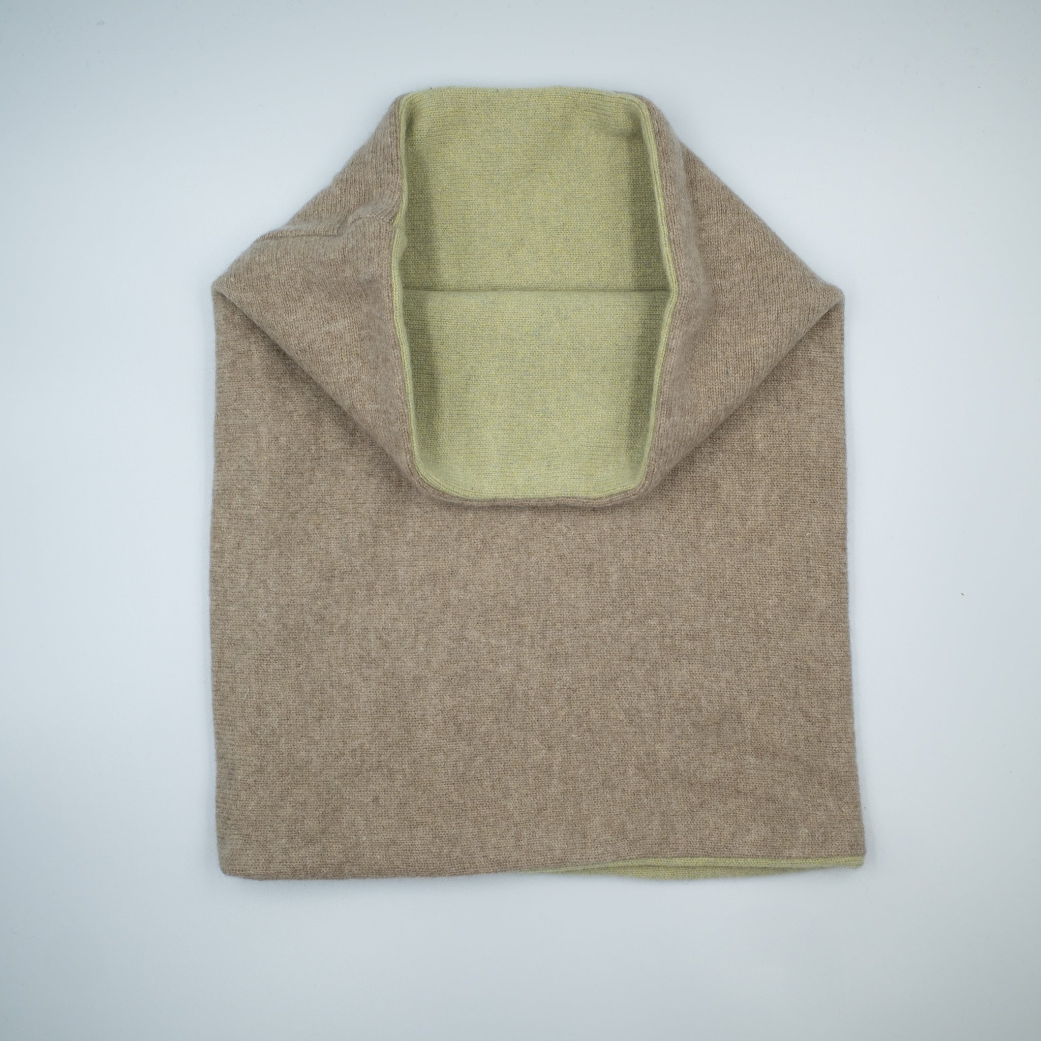 Pale Biscuit and Sage Green Luxury Double Layered Snood
