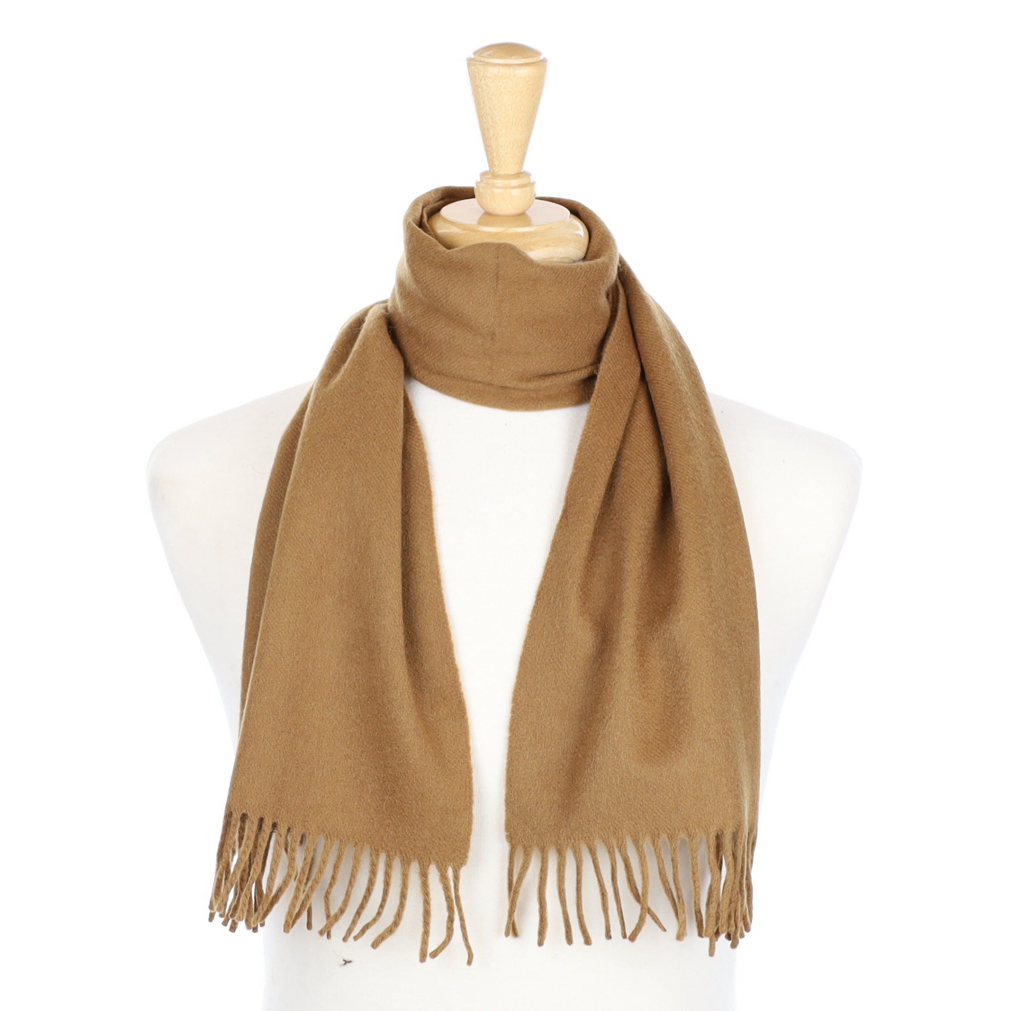 Butterscotch Cashmere Fringed Woven Scarf