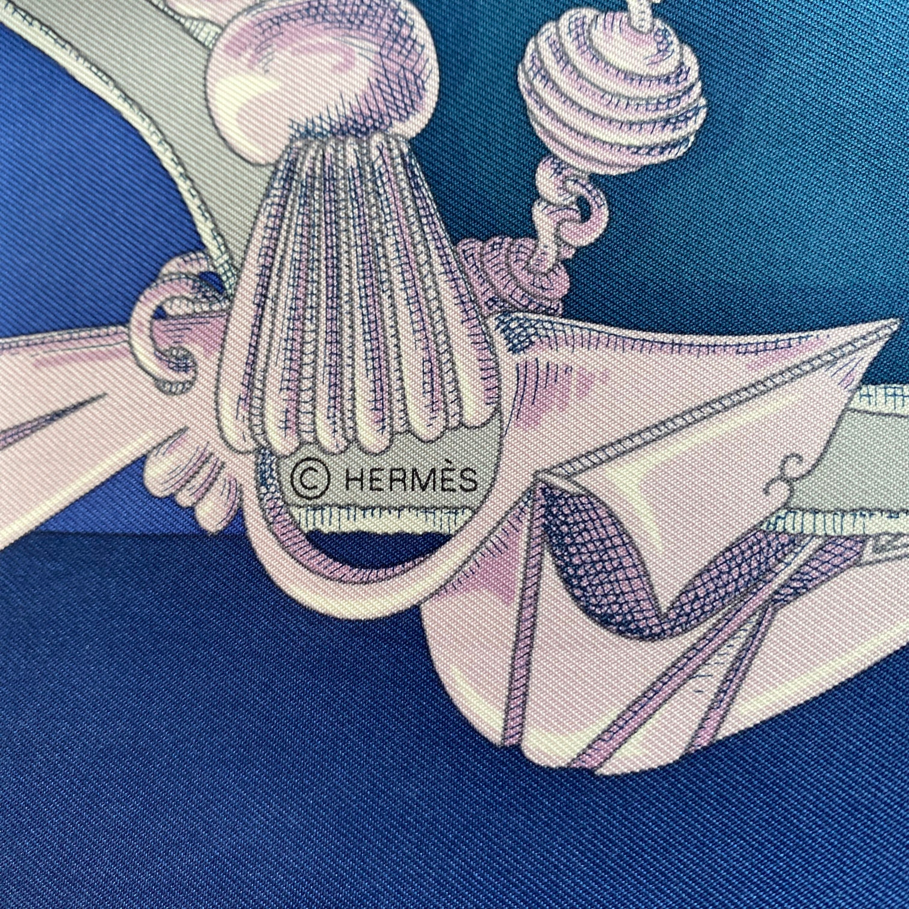Hermès Plumets du Roy Silk Scarf Rare