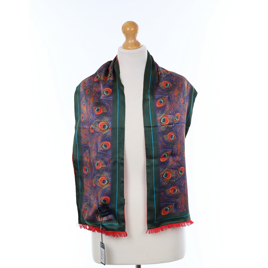 Viyella Peacock Feather Silk Scarf