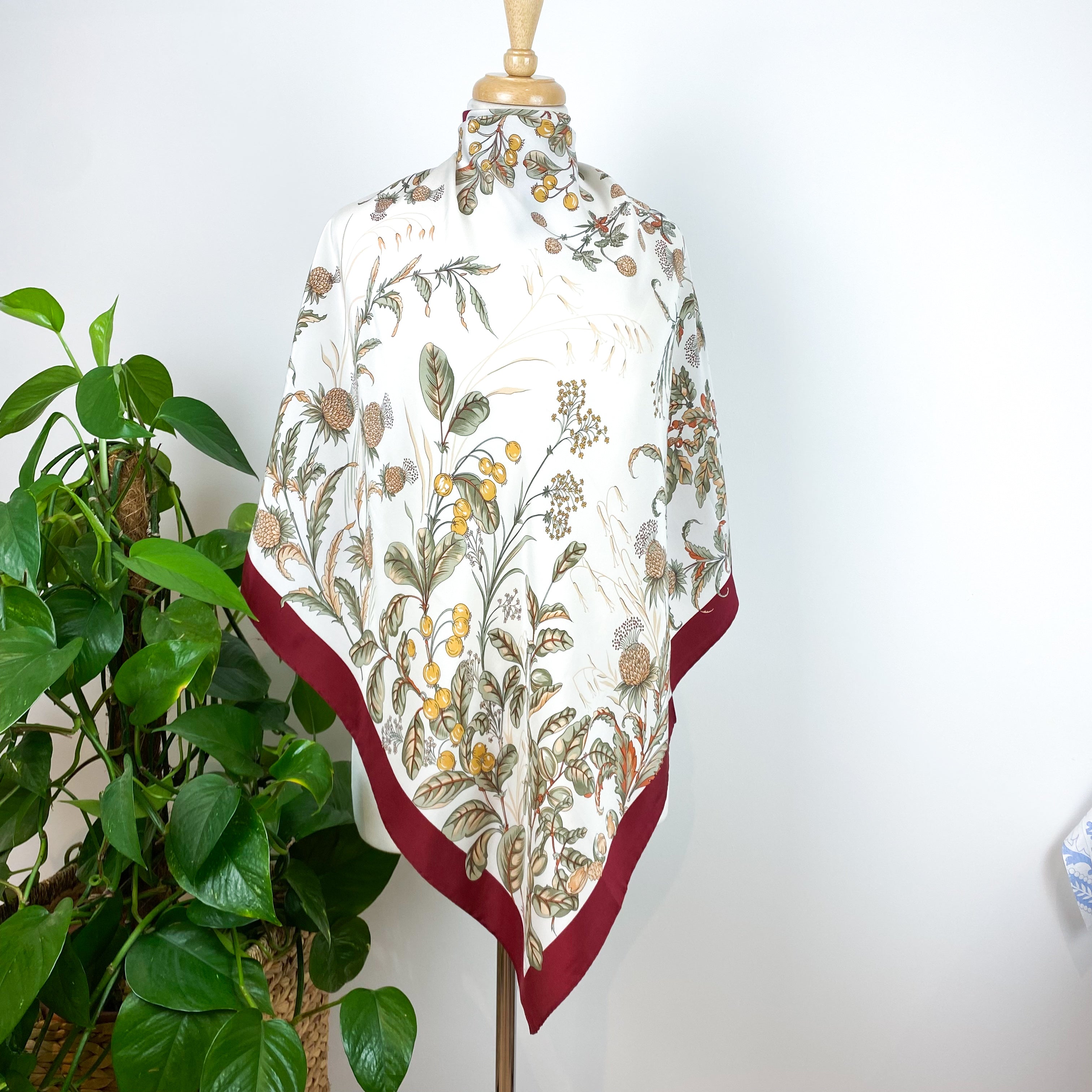 Autumnal Pattern Italian Silk Scarf