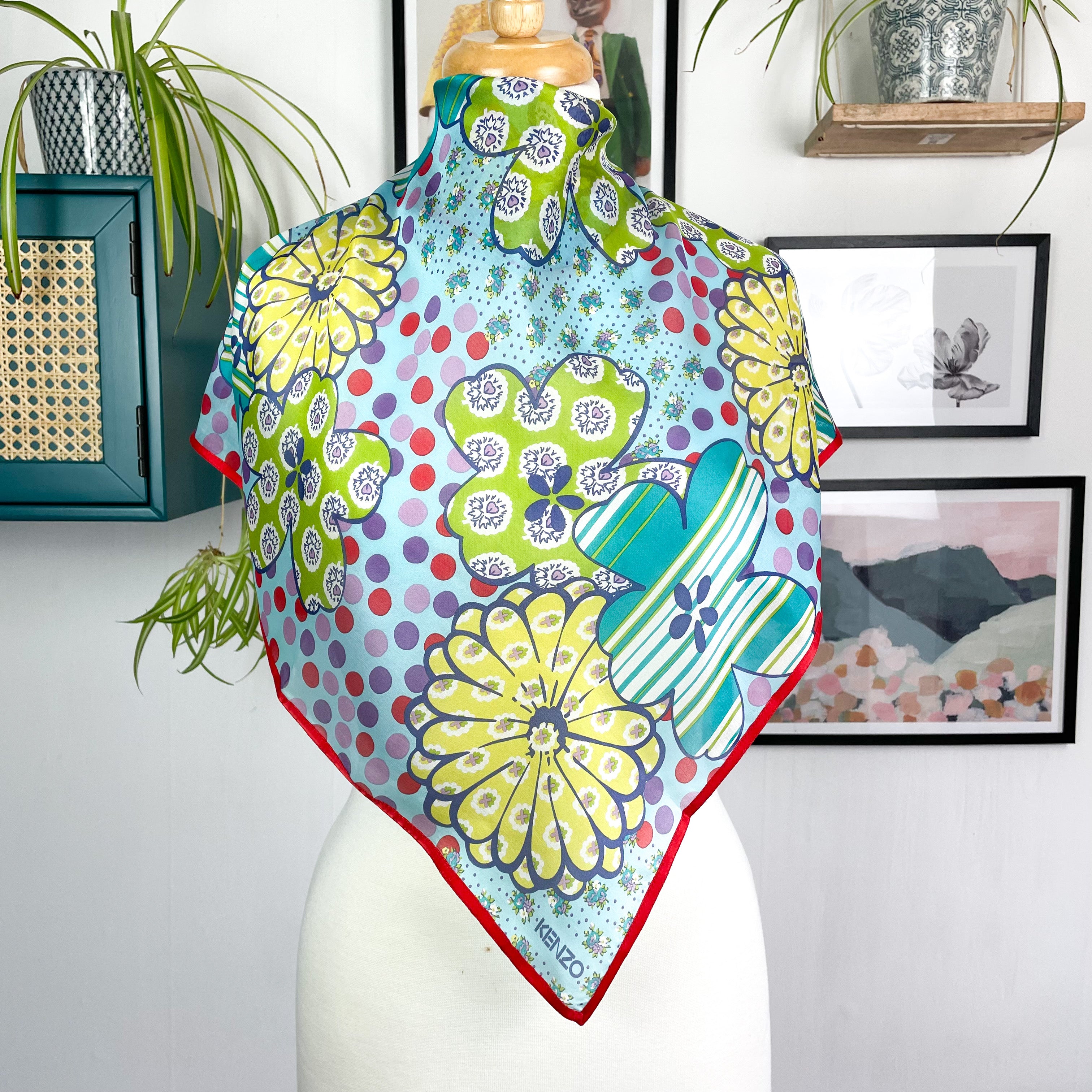 Kenzo Ribbon Edge Small Silk Scarf