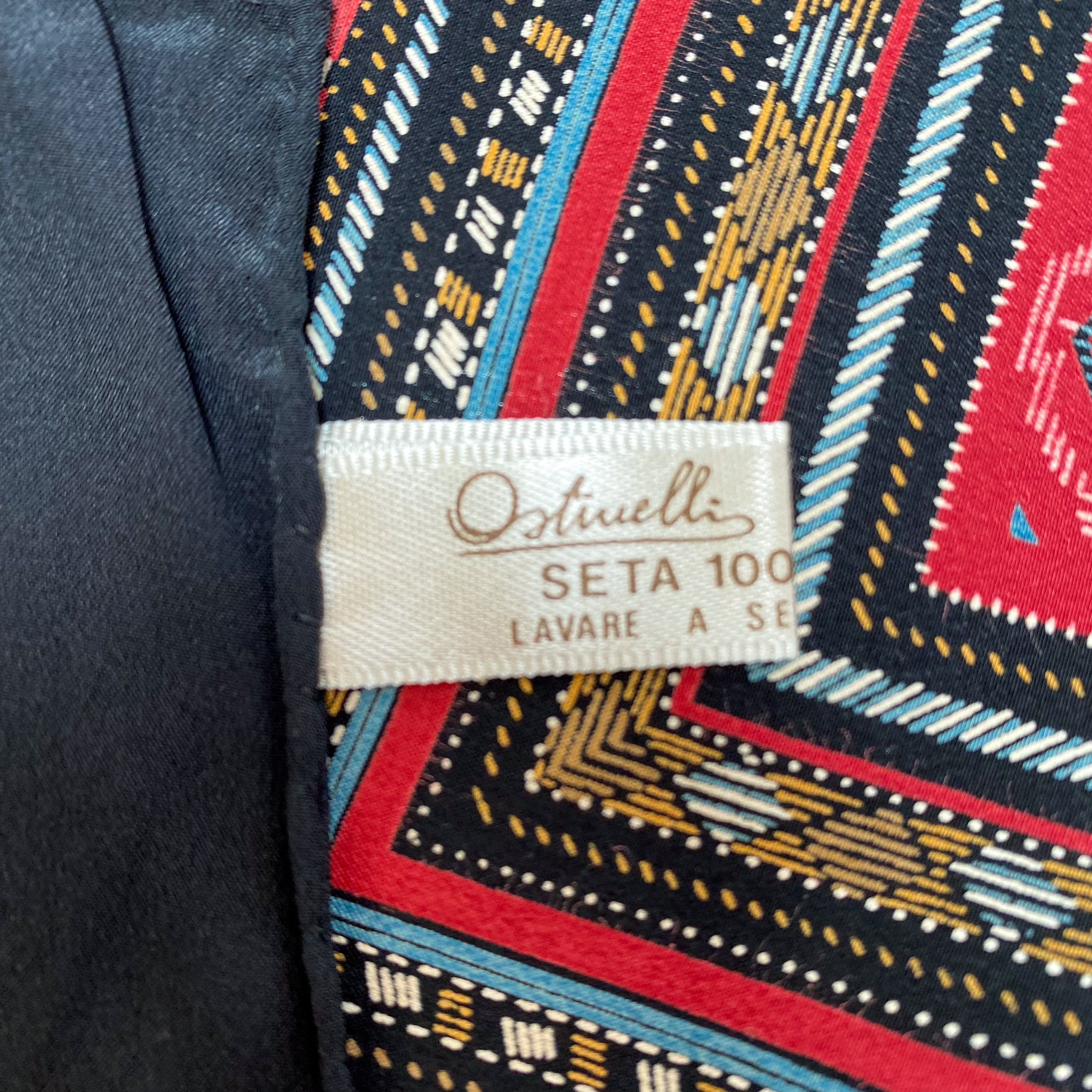 Unworn 1970s Ostinelli Vintage Silk Scarf
