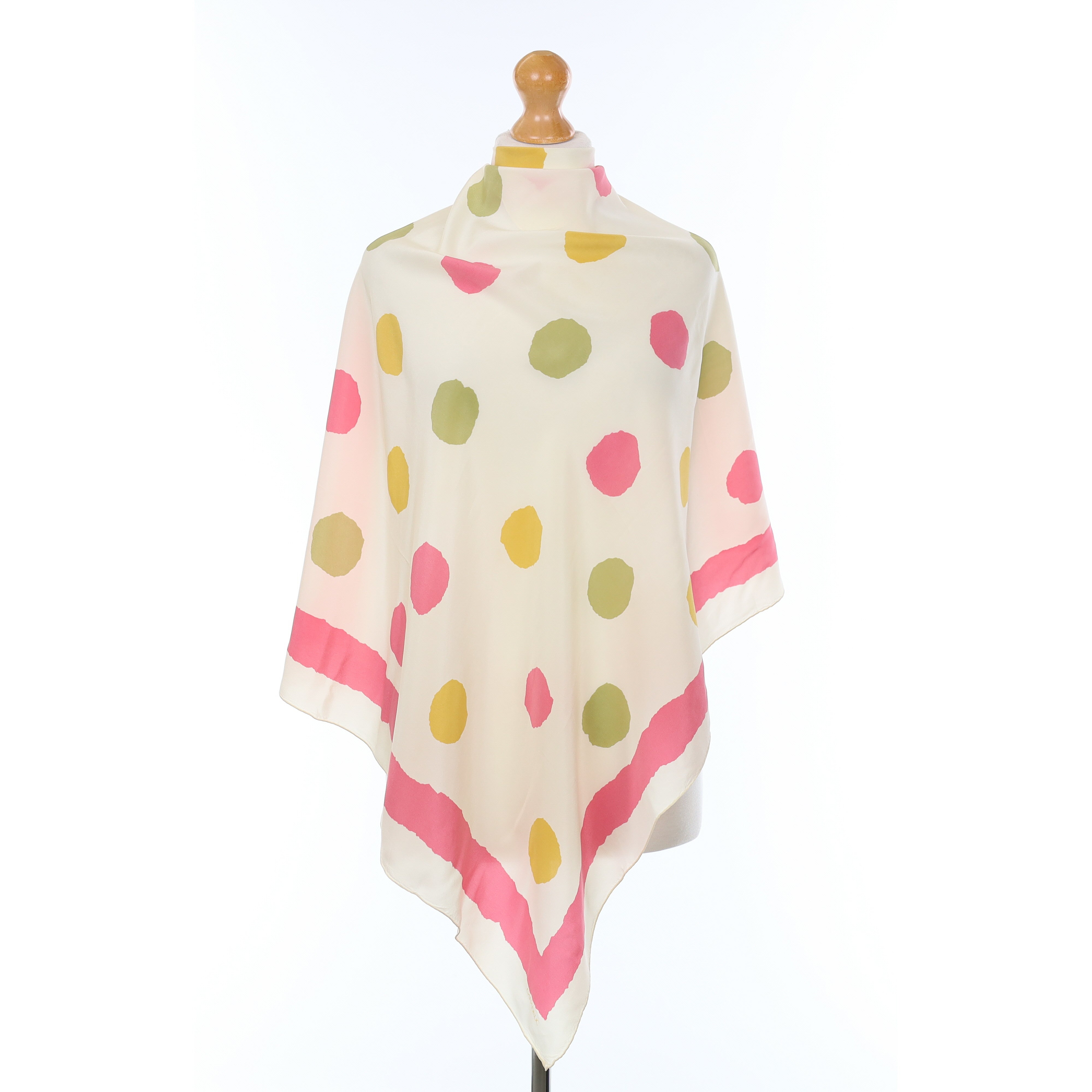 Pink Spotted Silk Scarf