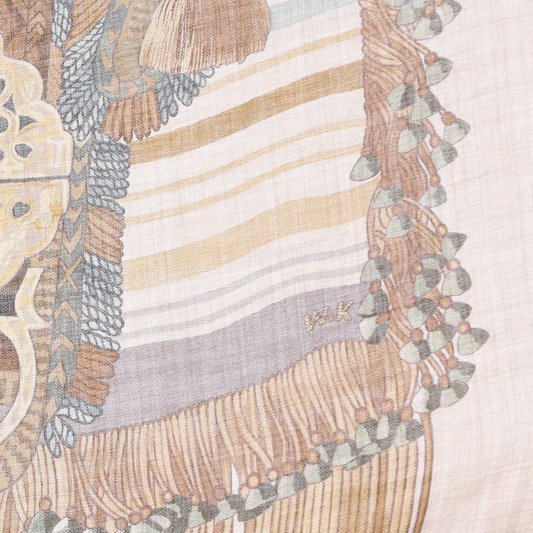Hermès Selle D’apparat Marocaine 140 Silk & Cashmere Shawl Quite Rare