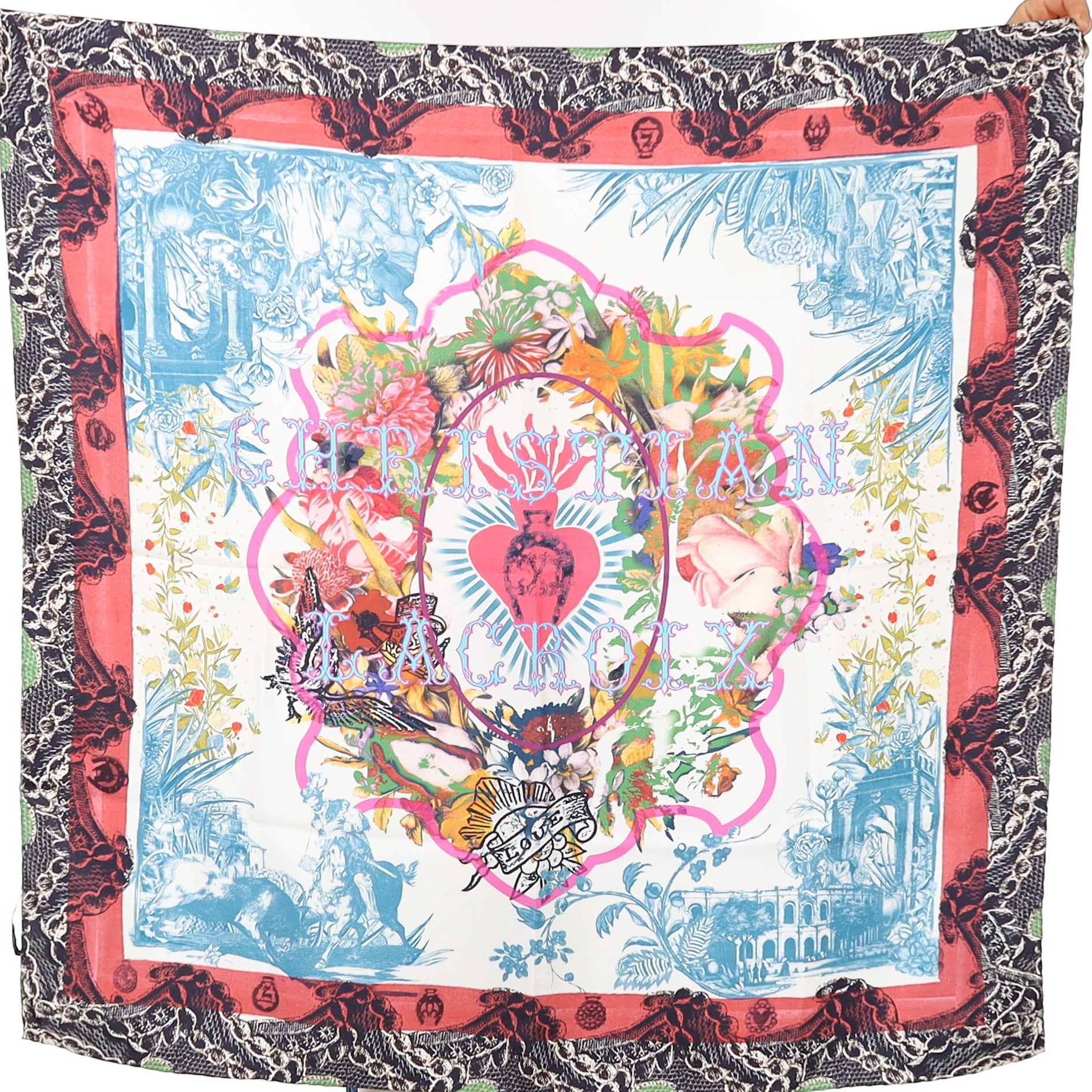Christian Lacroix Colourful Abstract Silk Scarf