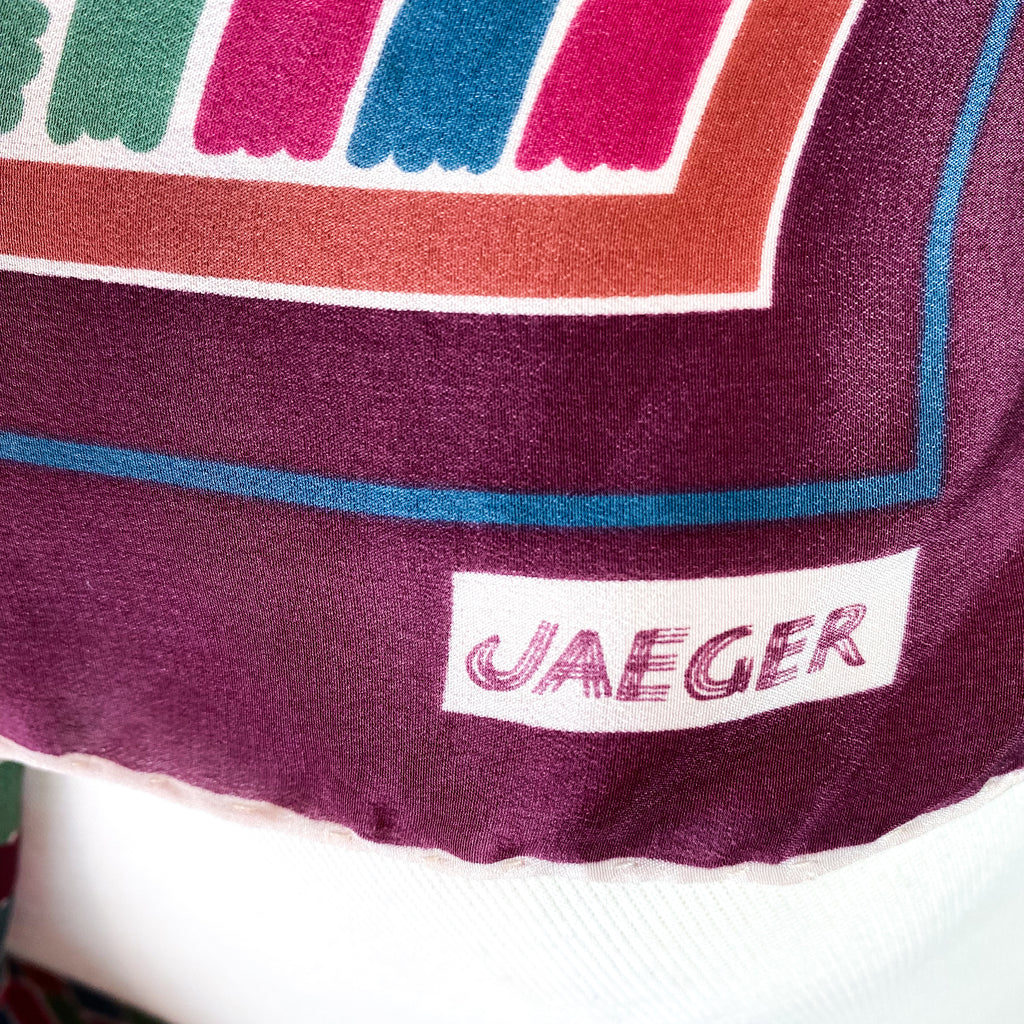 1970s Jaeger Vintage Silk Scarf