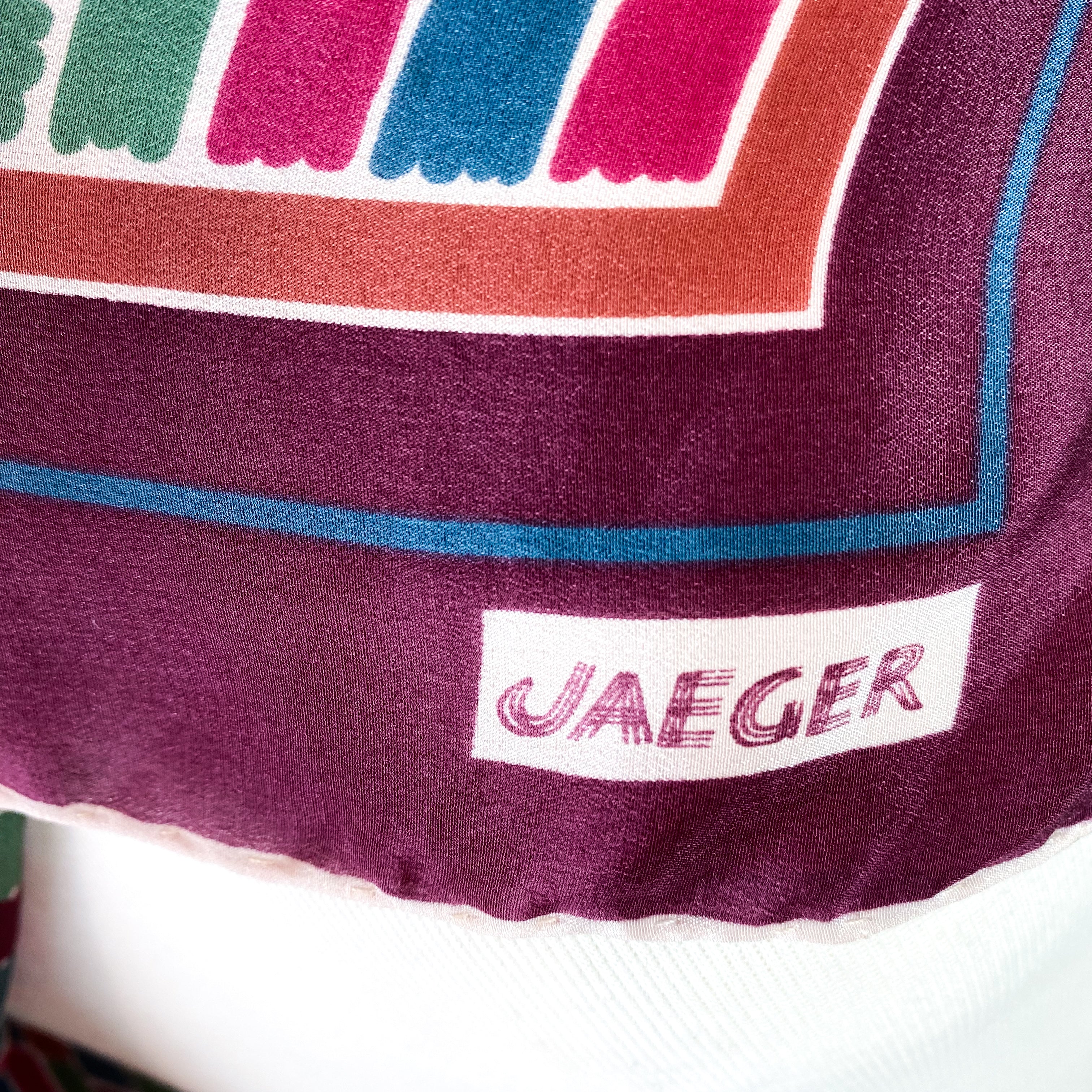 1970s Jaeger Vintage Silk Scarf