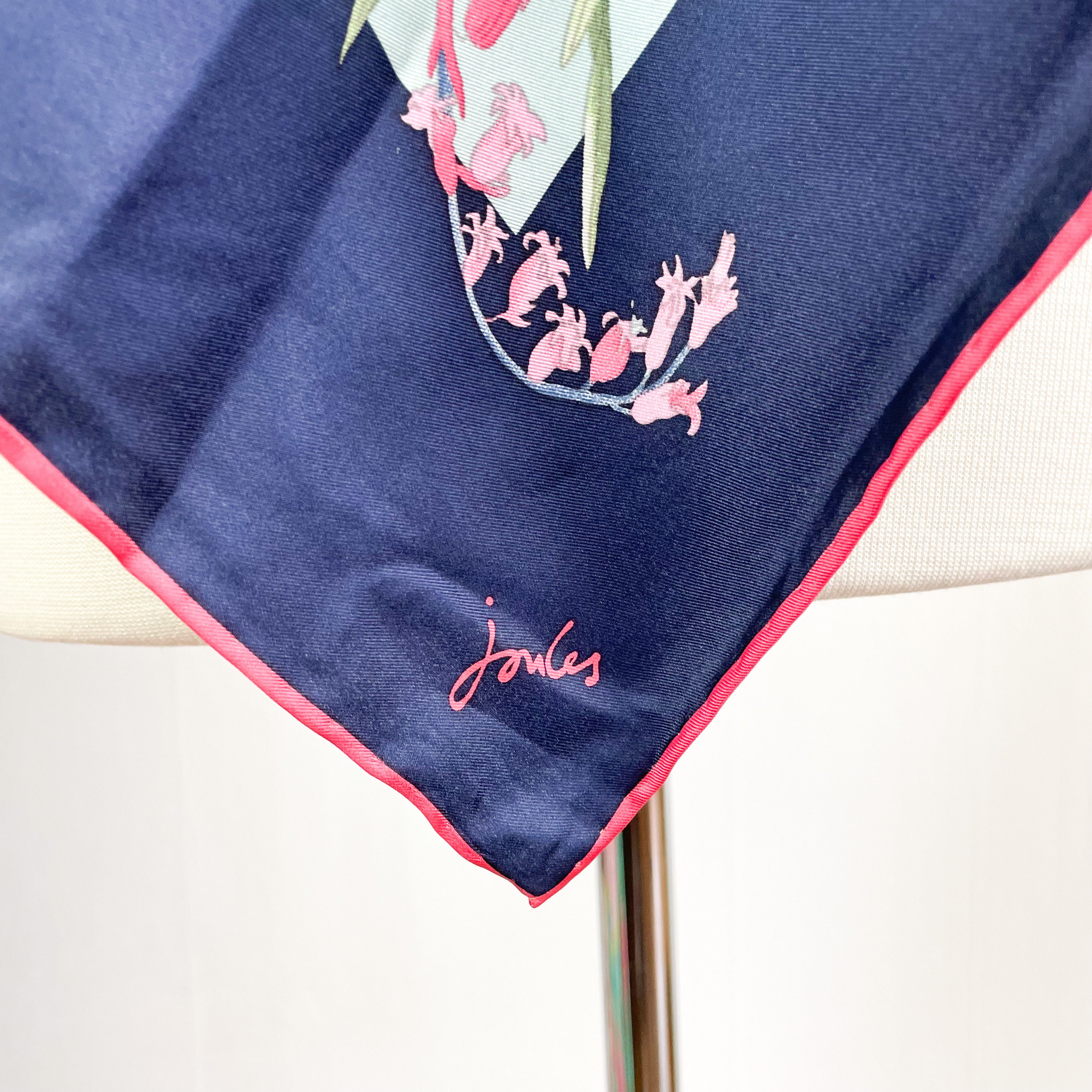 New Joules Floral Design Silk Scarf