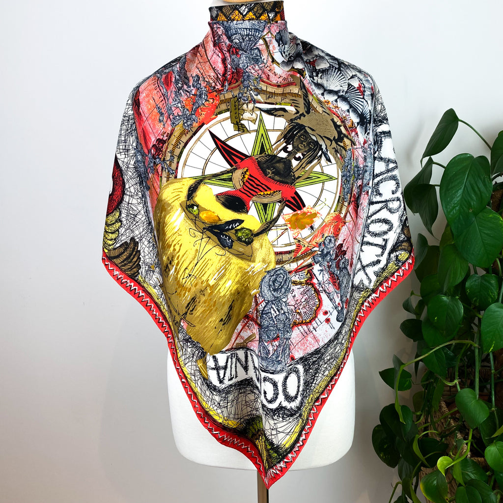 Graffiti Style Christian Lacroix Designer Silk Scarf