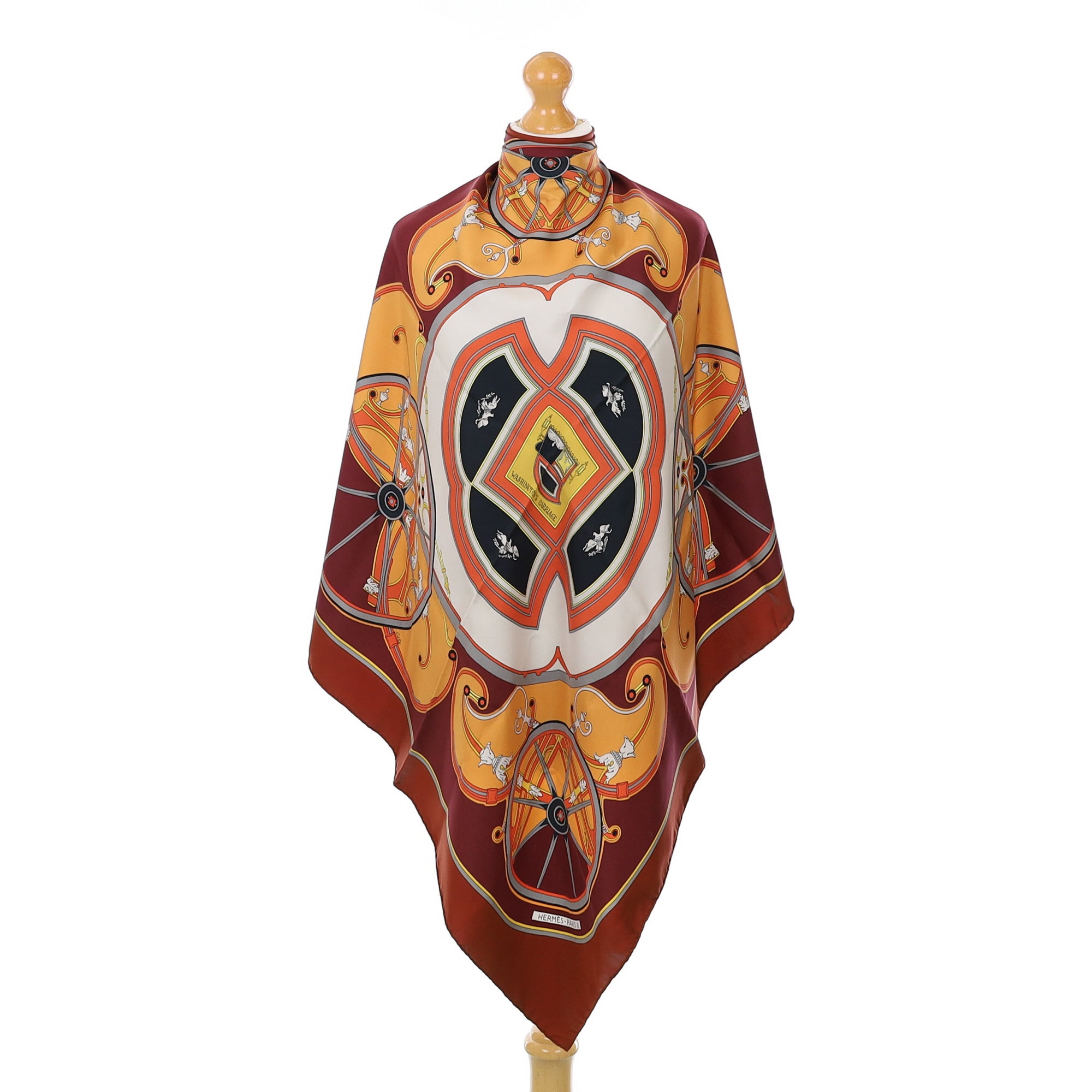 Hermès Washington’s Carriage Vintage Silk Scarf Quite Rare