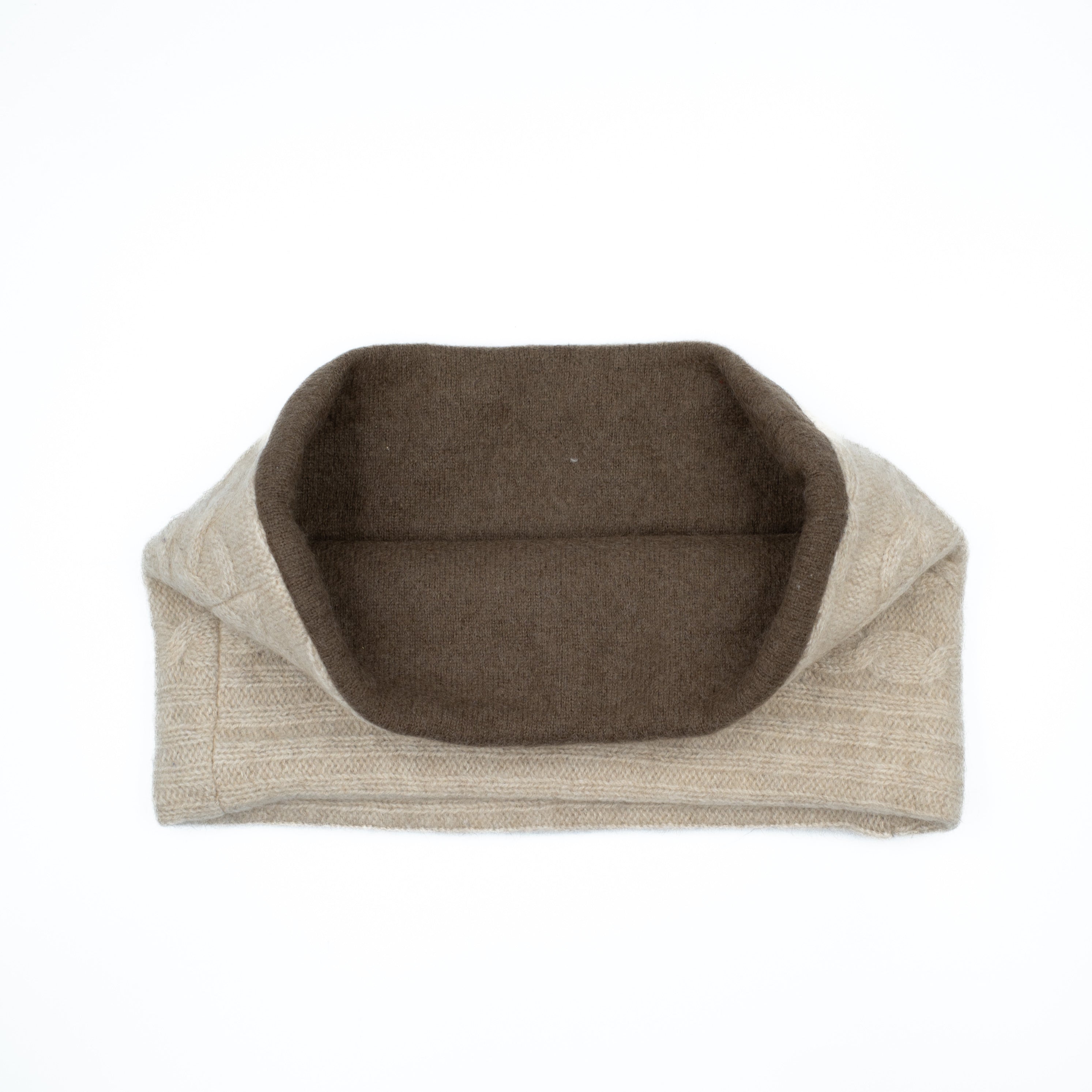 Chunky Camel and Bitter Chocolate  Cashmere Neck Warmer