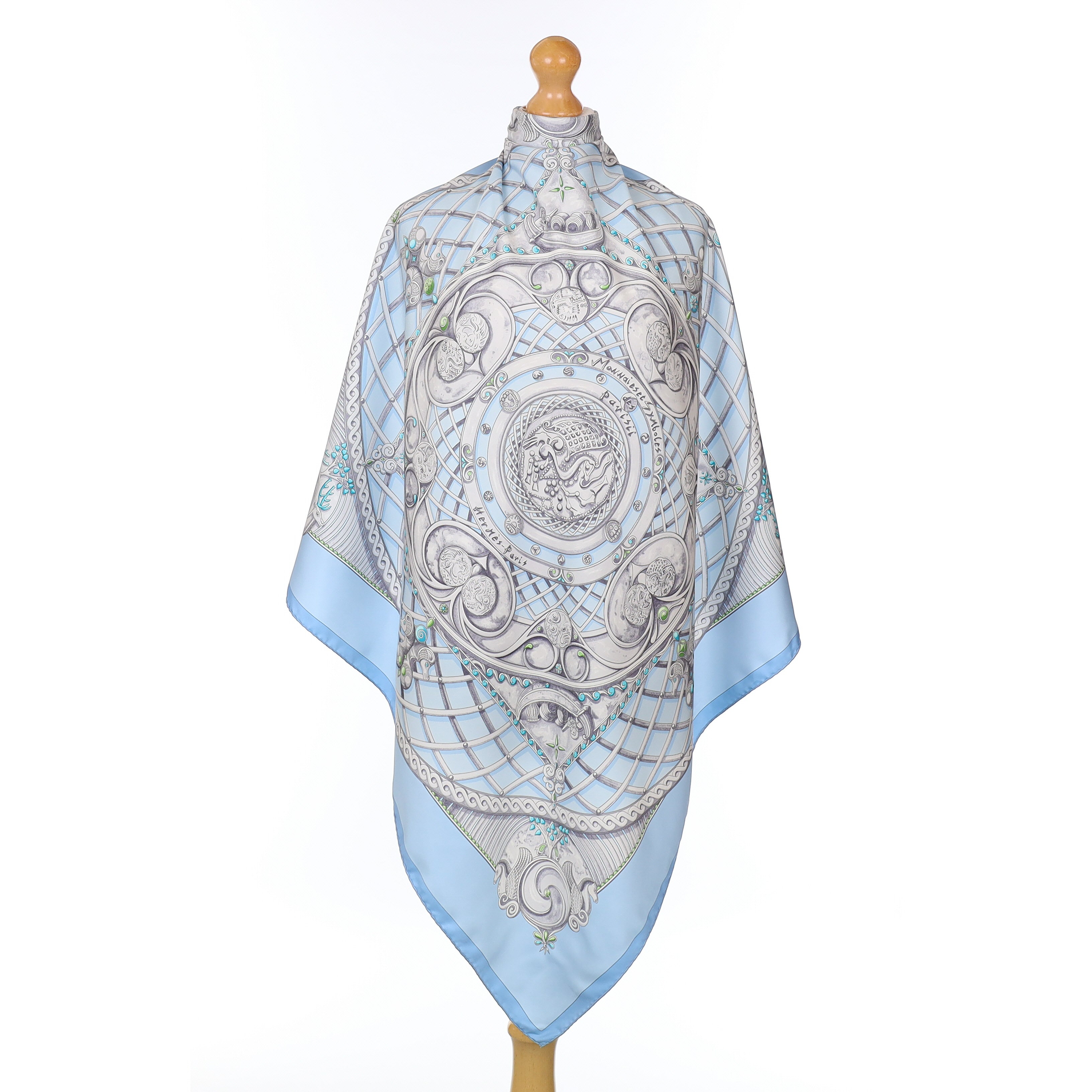 Hermès Monnaies et Symboles Parisii Vintage Silk Scarf