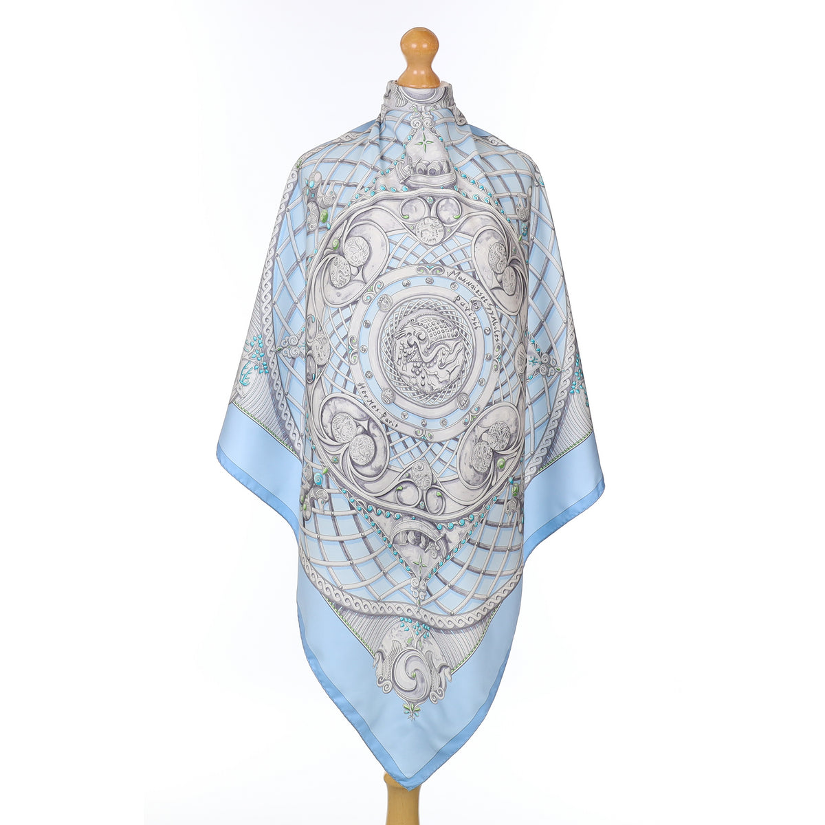 Hermès Monnaies et Symboles Parisii Vintage Silk Scarf