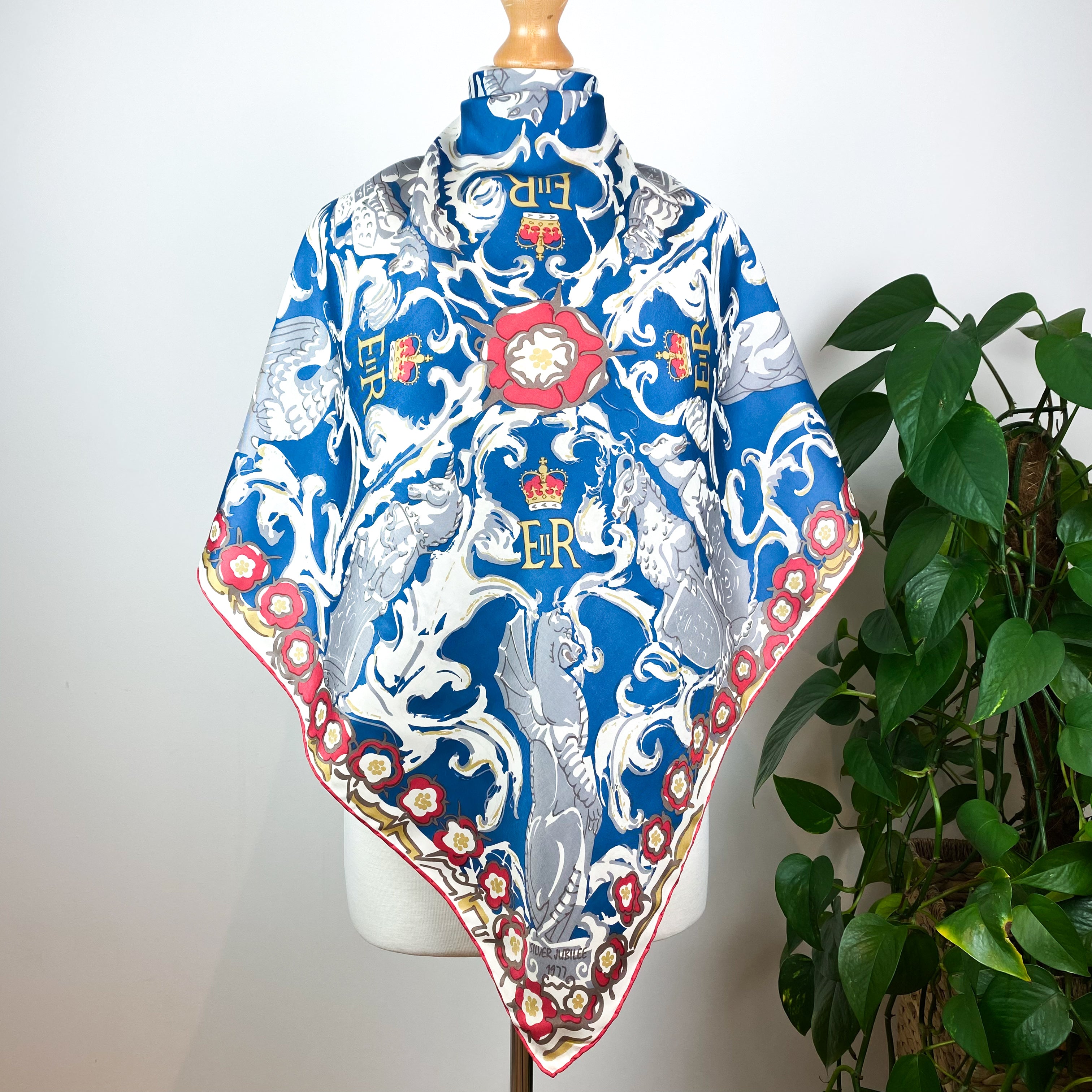 1970s Richard Allan Jubilee Vintage Silk Scarf