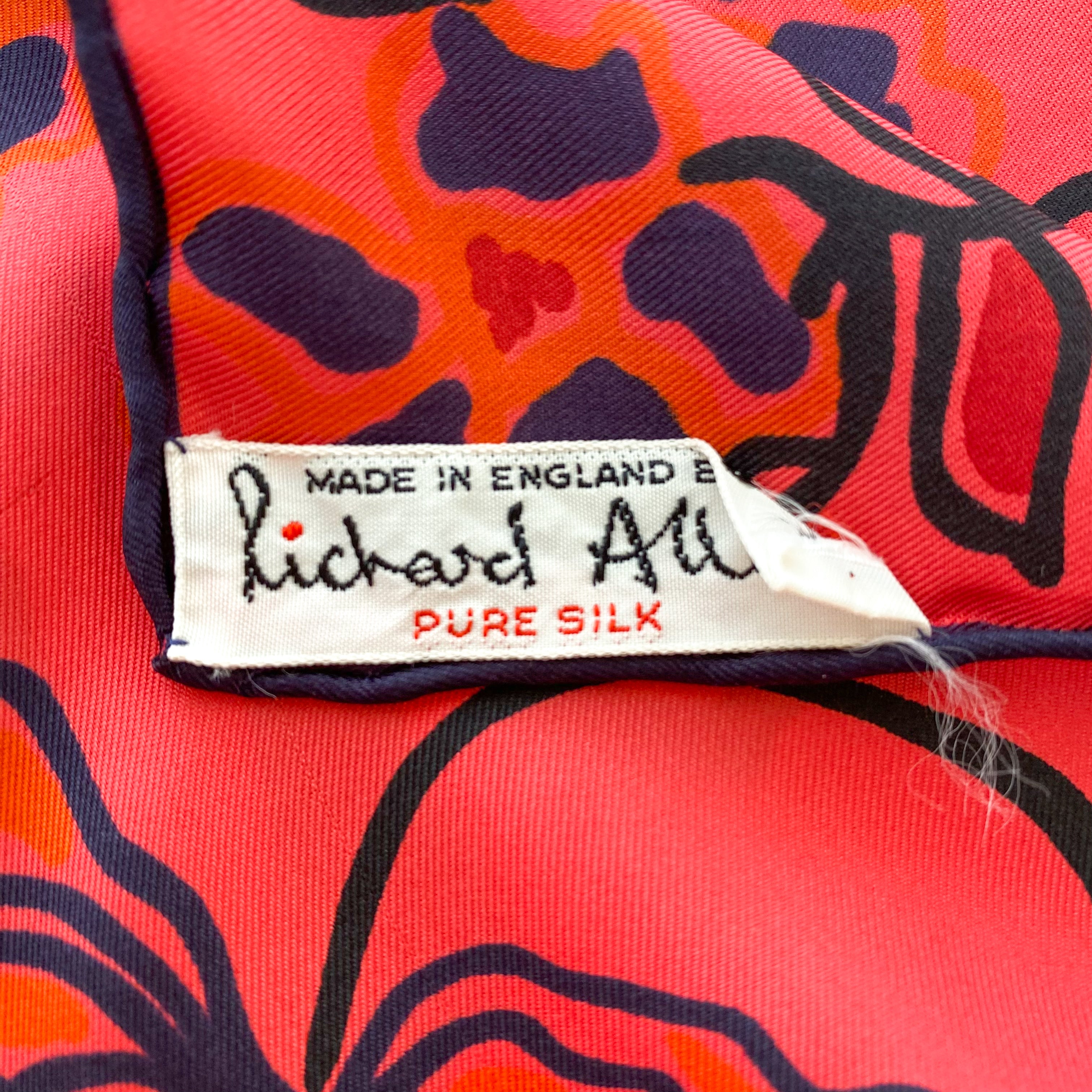 1970s Richard Allan Floral Vintage Silk Scarf