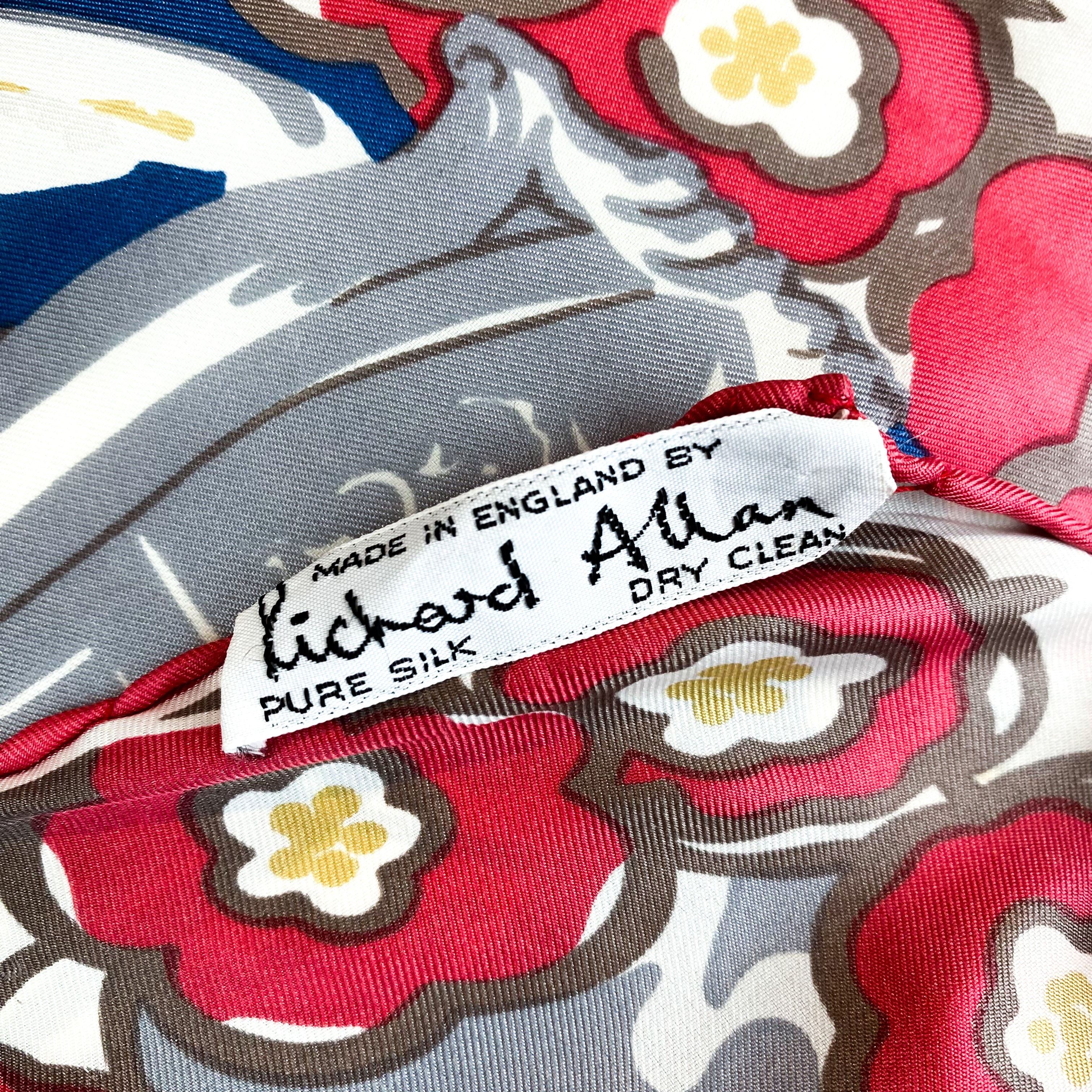 1970s Richard Allan Jubilee Vintage Silk Scarf