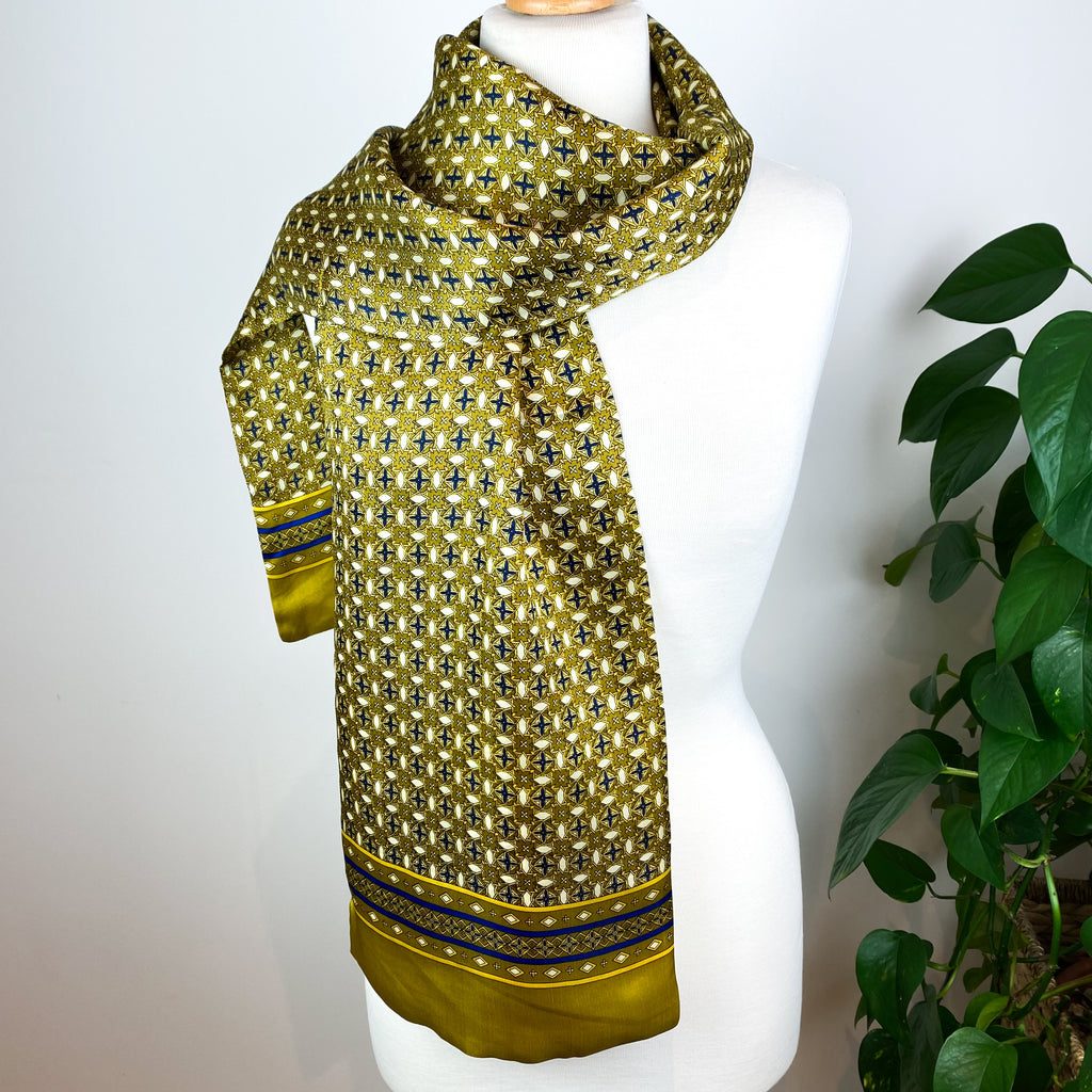 Long Double Sided Vintage Silk Scarf