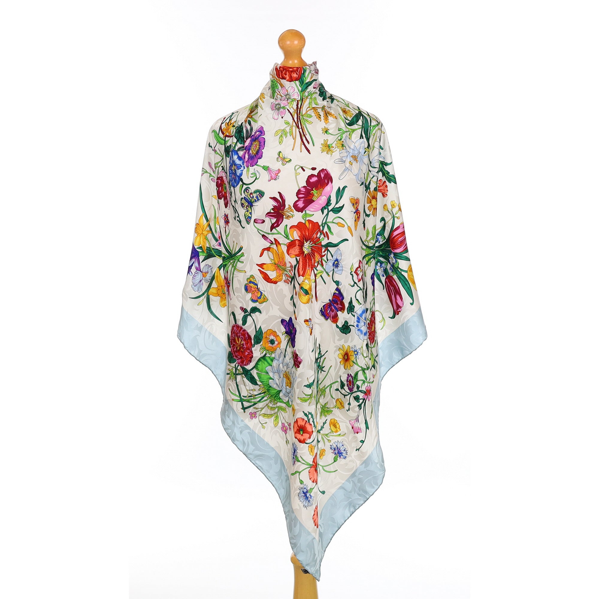 Multicolour Floral Silk Scarf