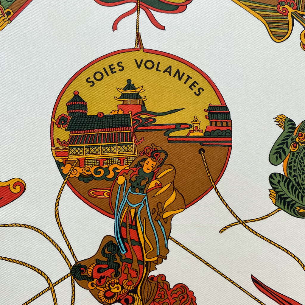 Boxed Hermès Soies Volantes 1991 Designer Silk Scarf