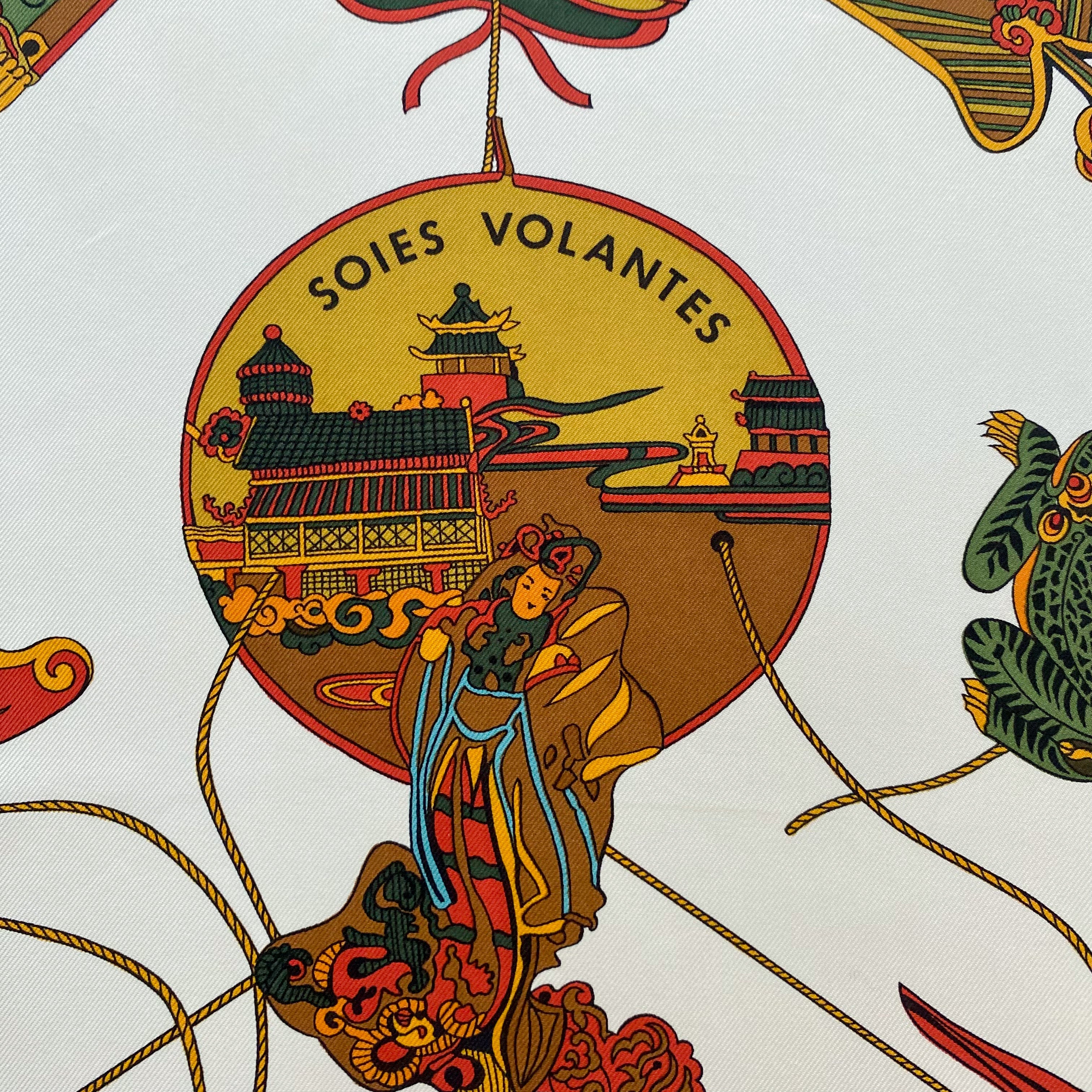 Boxed Hermès Soies Volantes 1991 Designer Silk Scarf