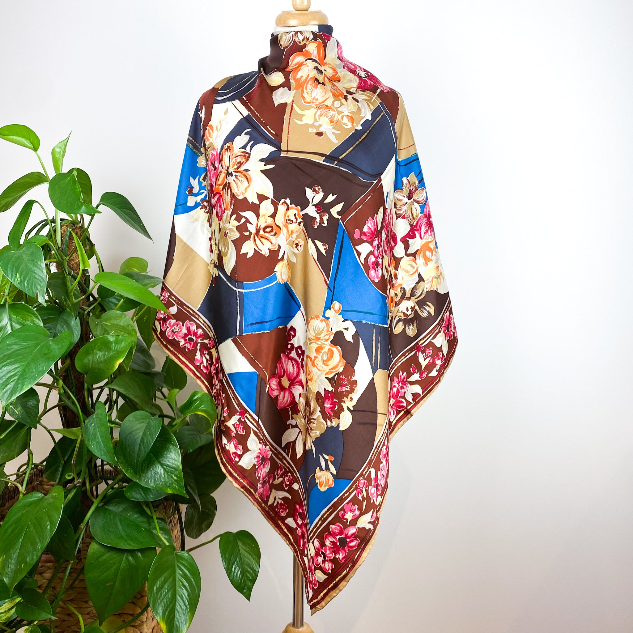 Modern Richard Allan Floral Vintage Silk Scarf