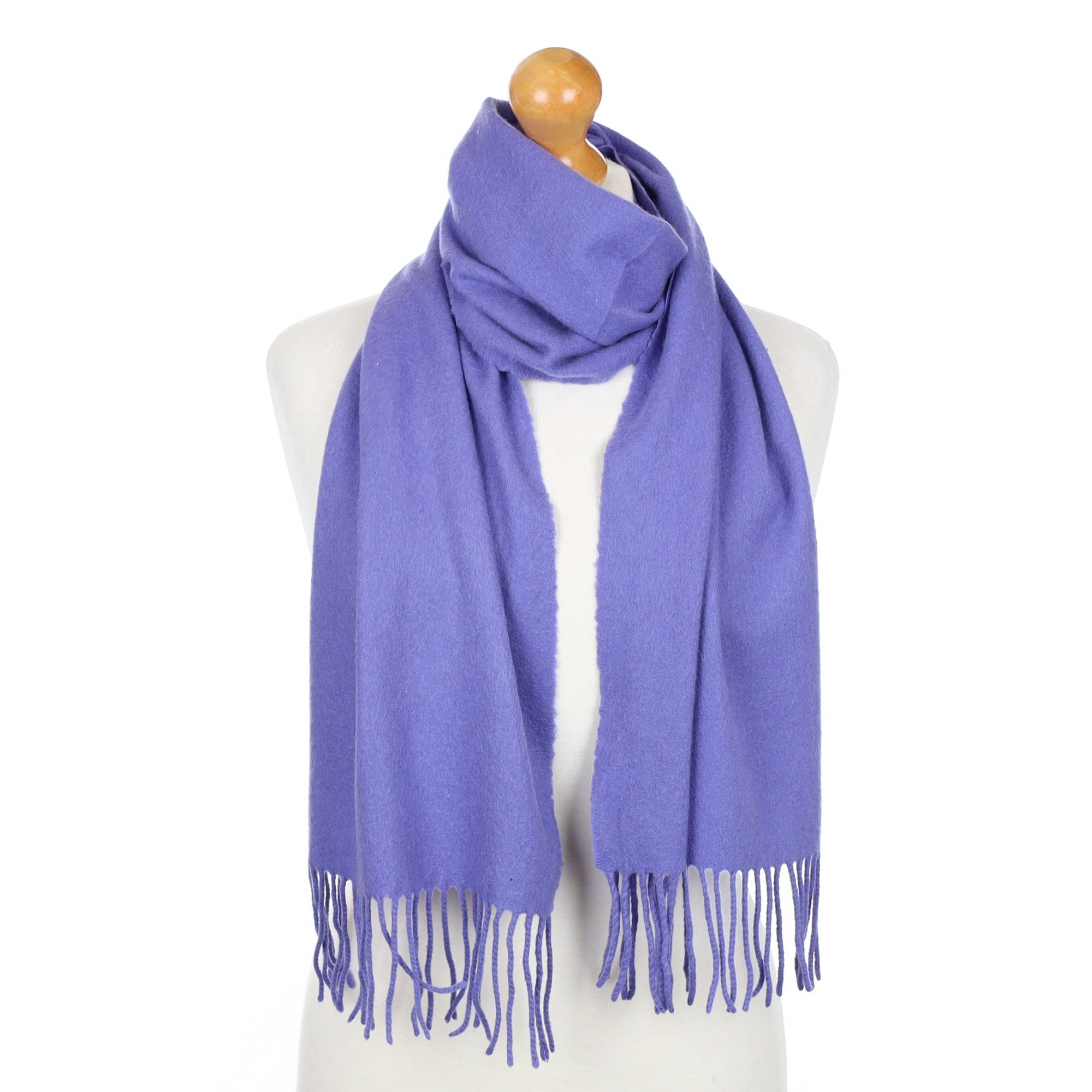 Lavender Purple Fringed Cashmere Woven Scarf