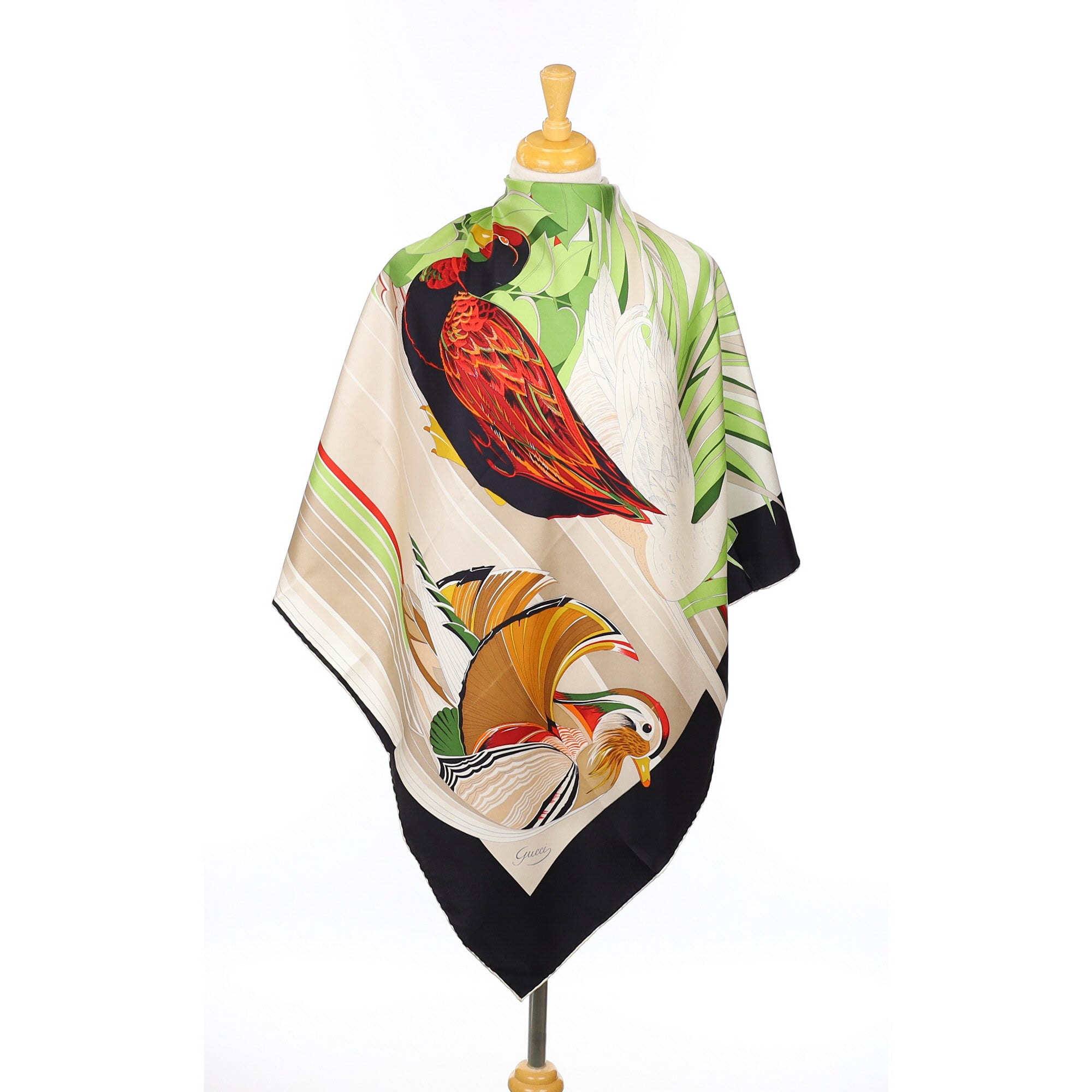 Brand New Gucci Duck Theme Vintage Silk Scarf