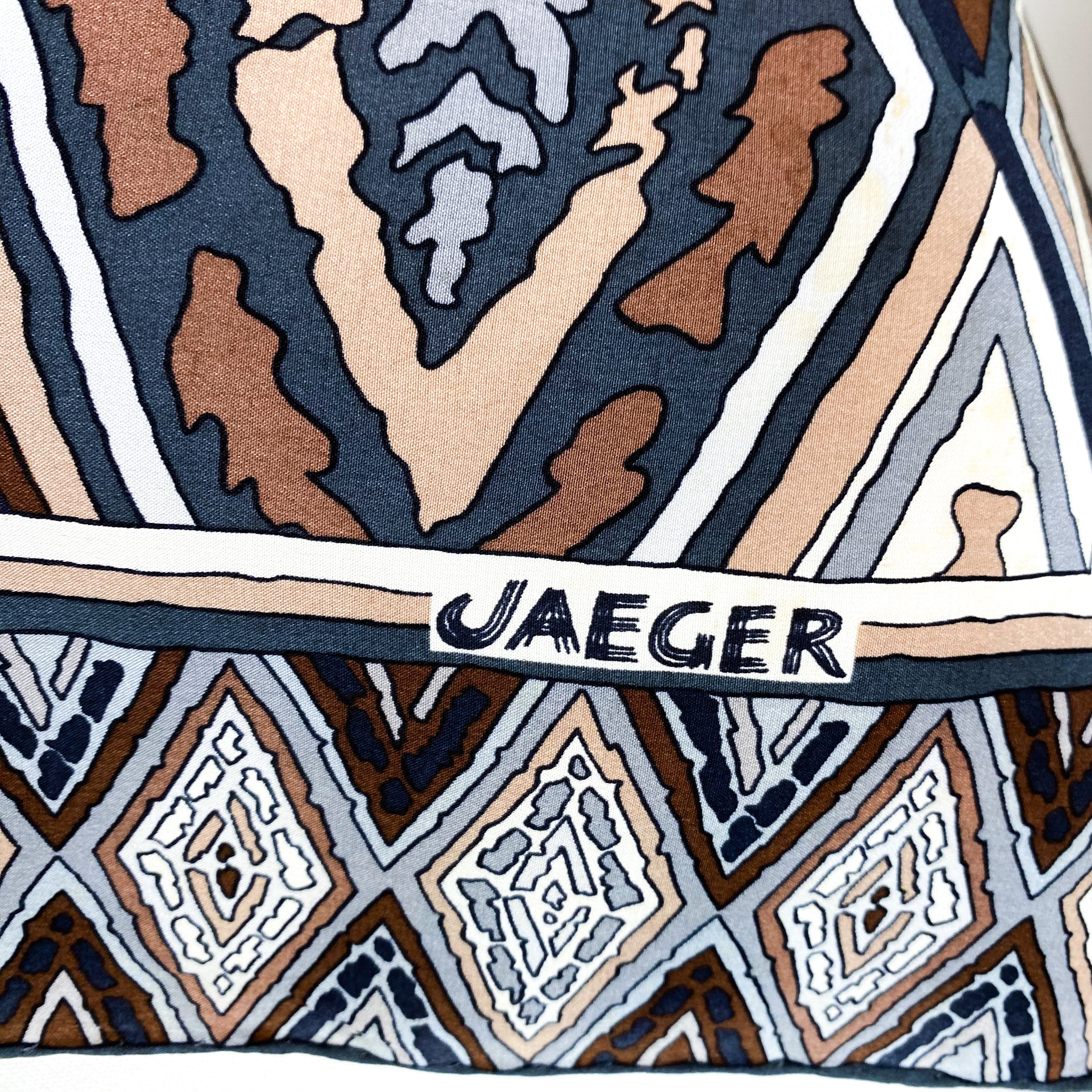 Jaeger Diamond Pattern Silk Scarf