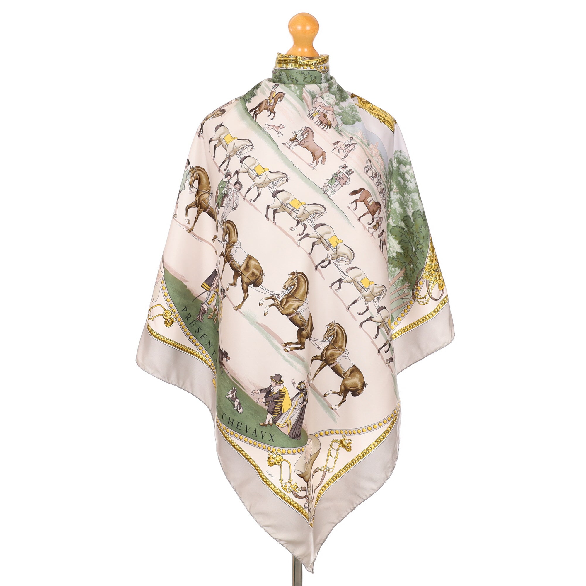 Hermès 1642 Présentation de Chevaux Silk Scarf