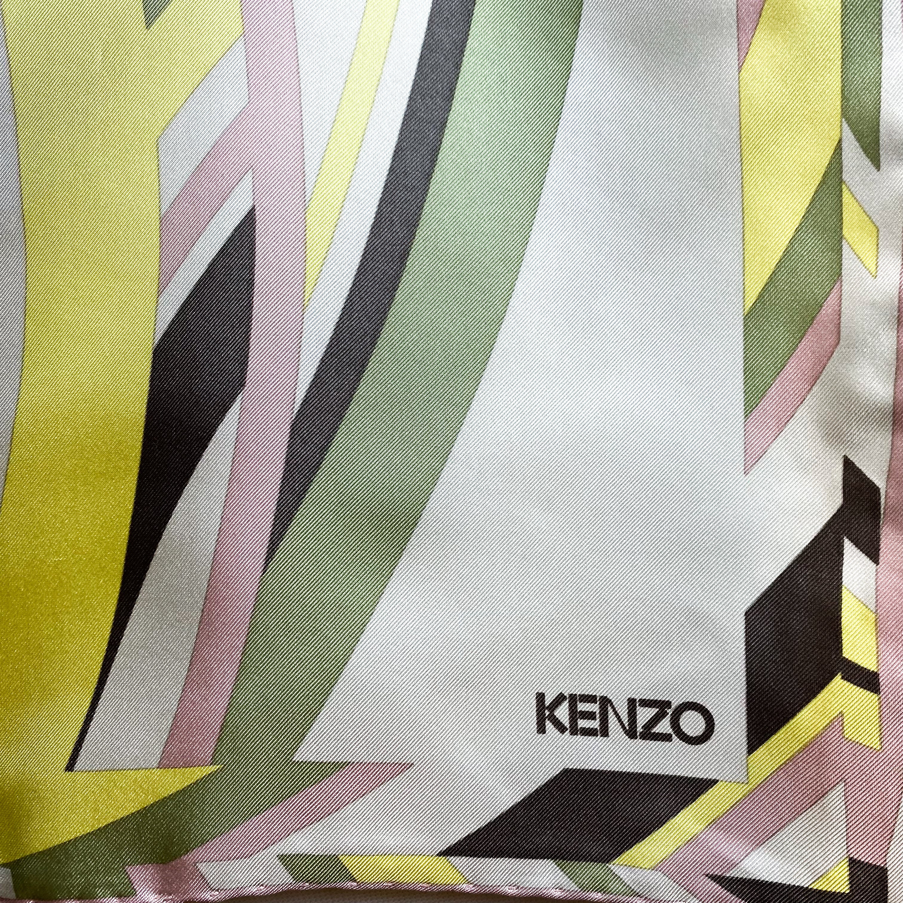 Striking Muted Colours Kenzo Designer Silk Scarf