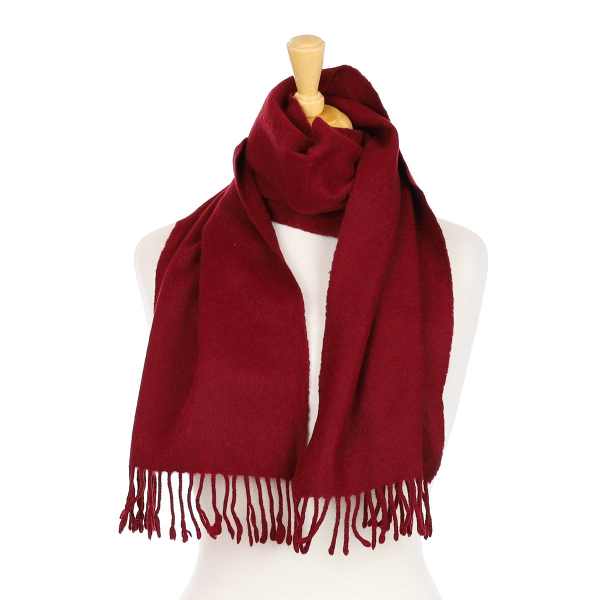 Wine Red Scottish Cashmere Woven Scarf