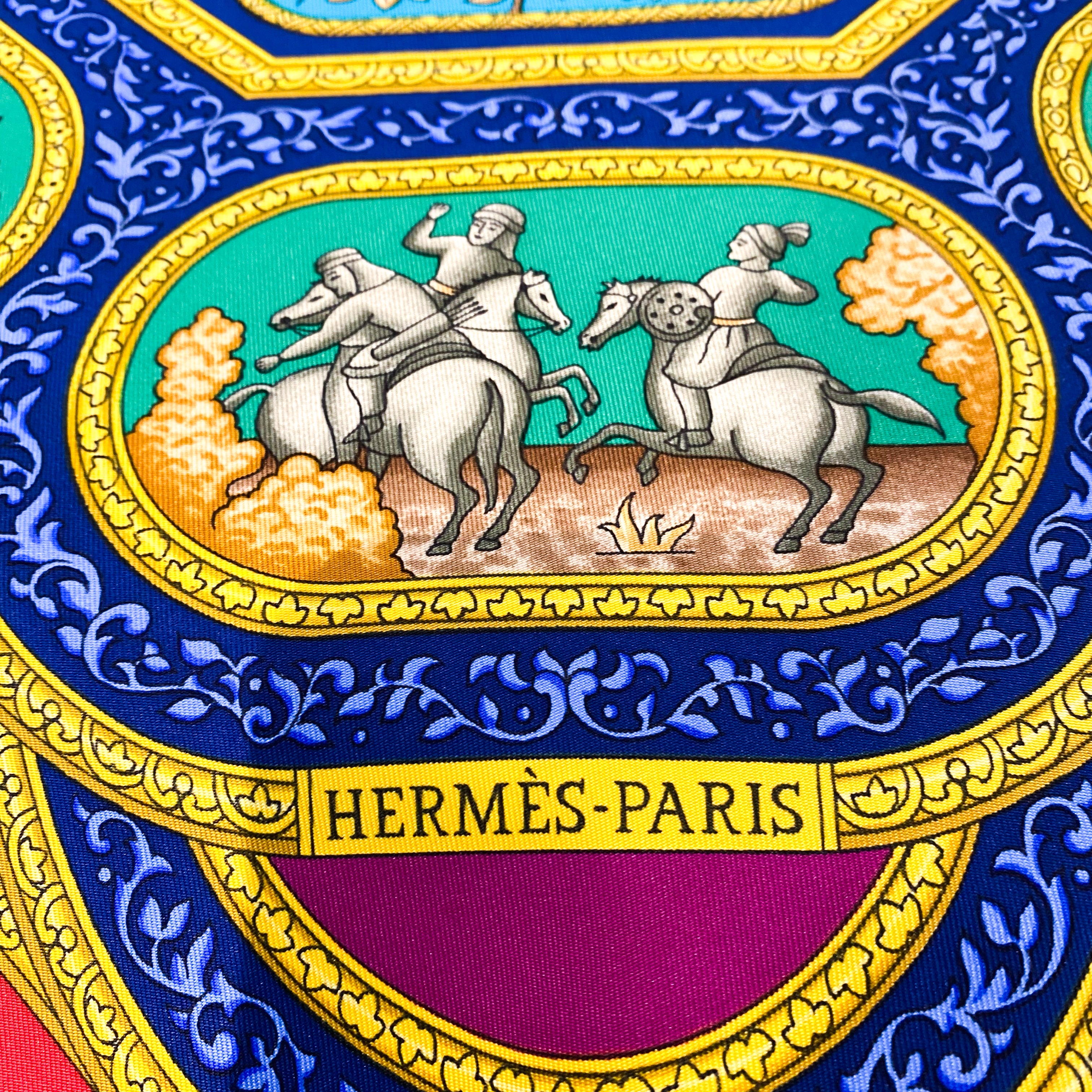Boxed Hermes Qalamdan Vintage Silk Scarf