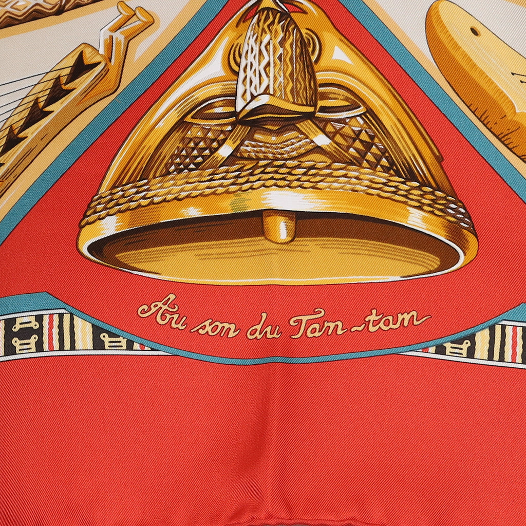 Boxed Hermès Au Son du Tan-Tan Silk Scarf