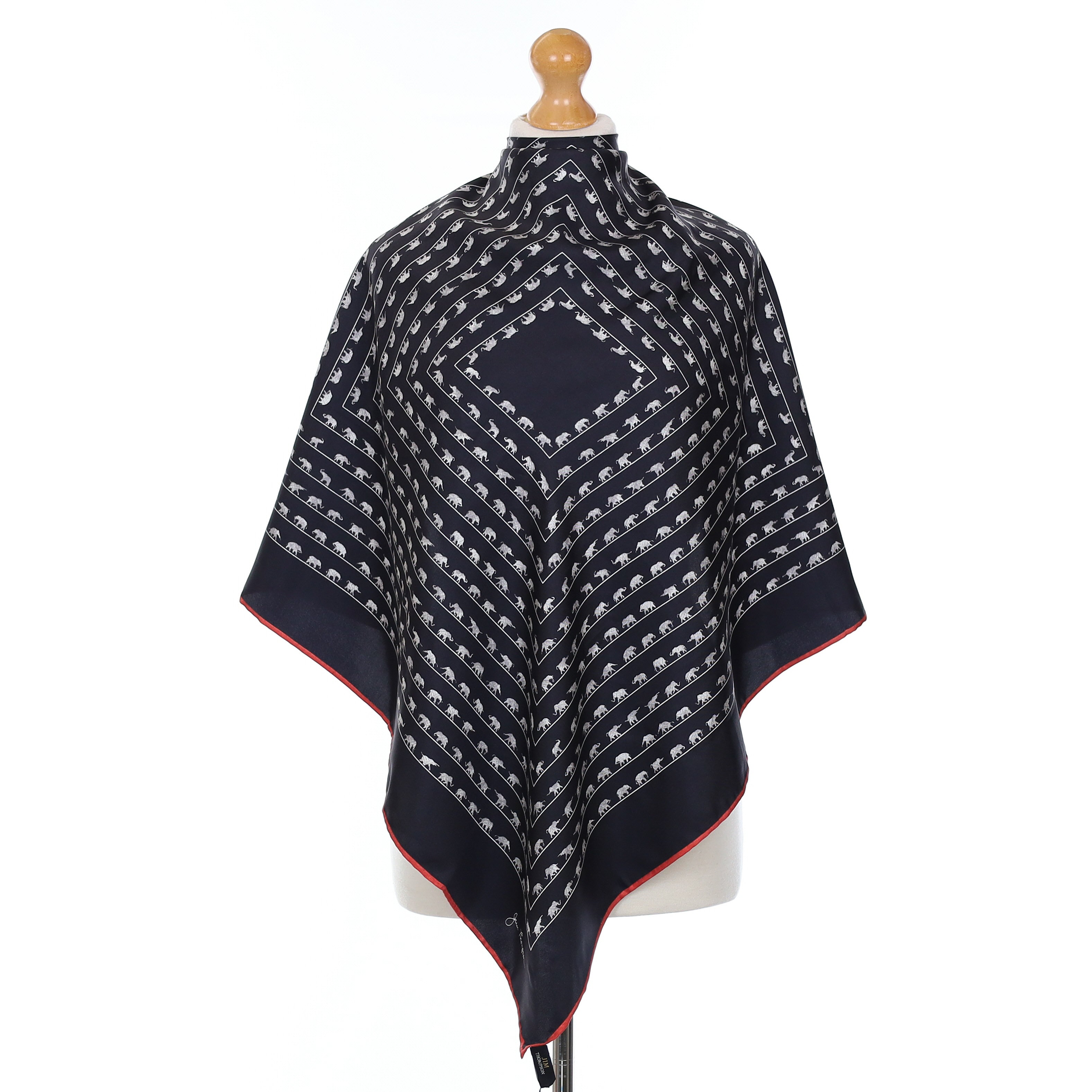 Brand New Jim Thompson Elephant Pattern Silk Scarf
