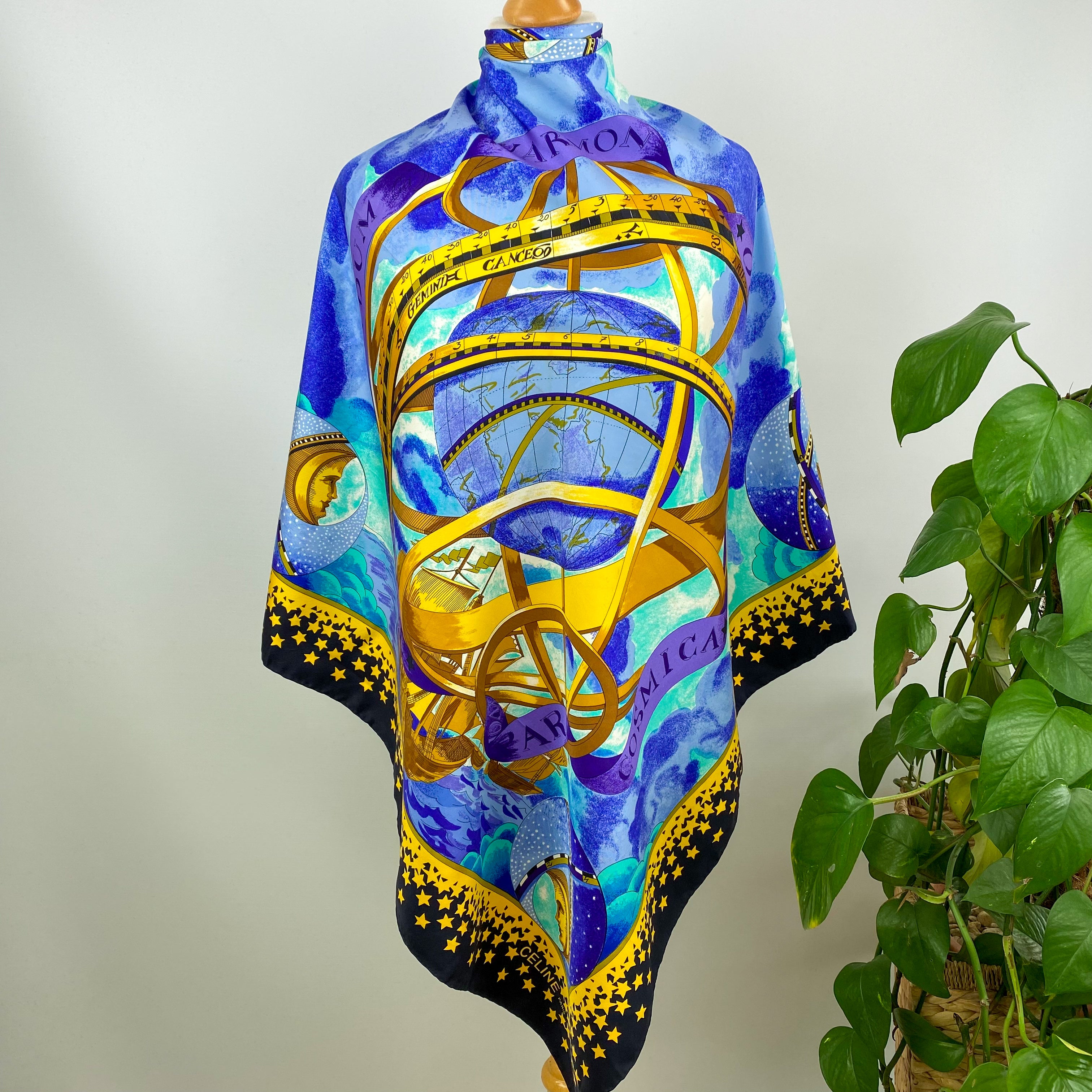 Celine Astronomy Designer Silk Scarf