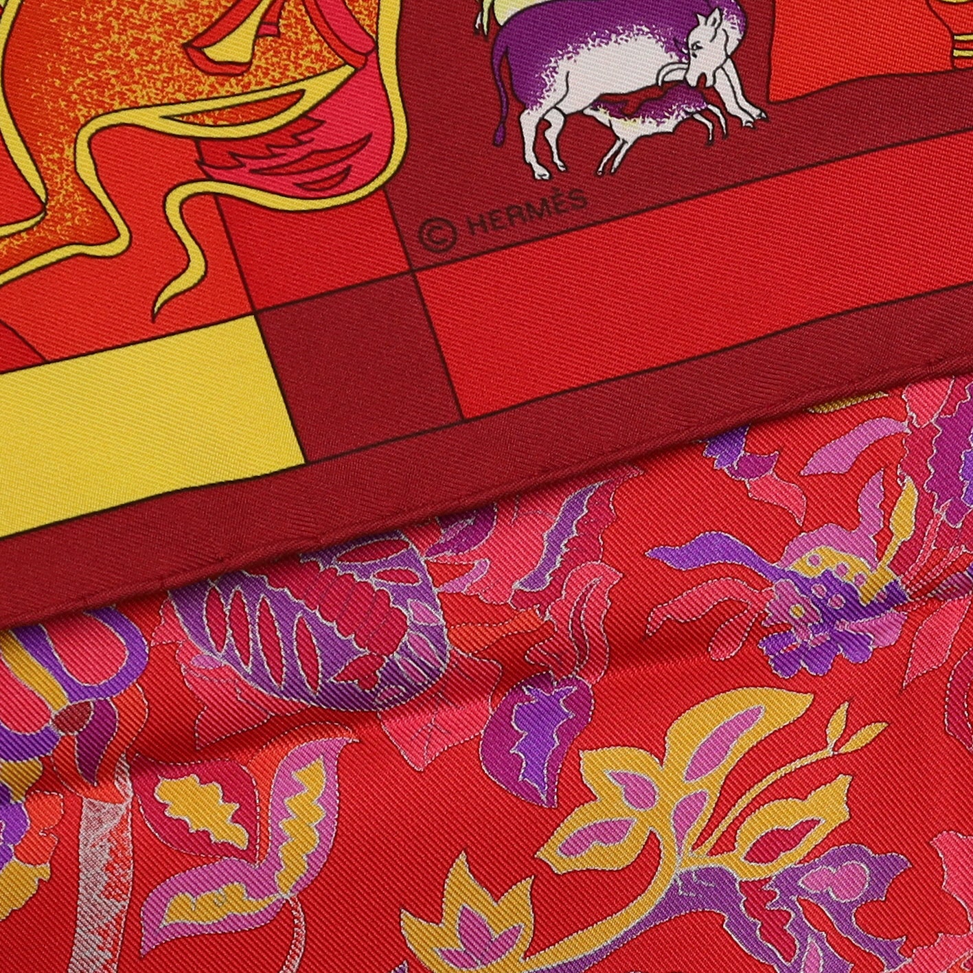 Brand New Boxed Hermès Fantaisies Indiennes Silk Scarf
